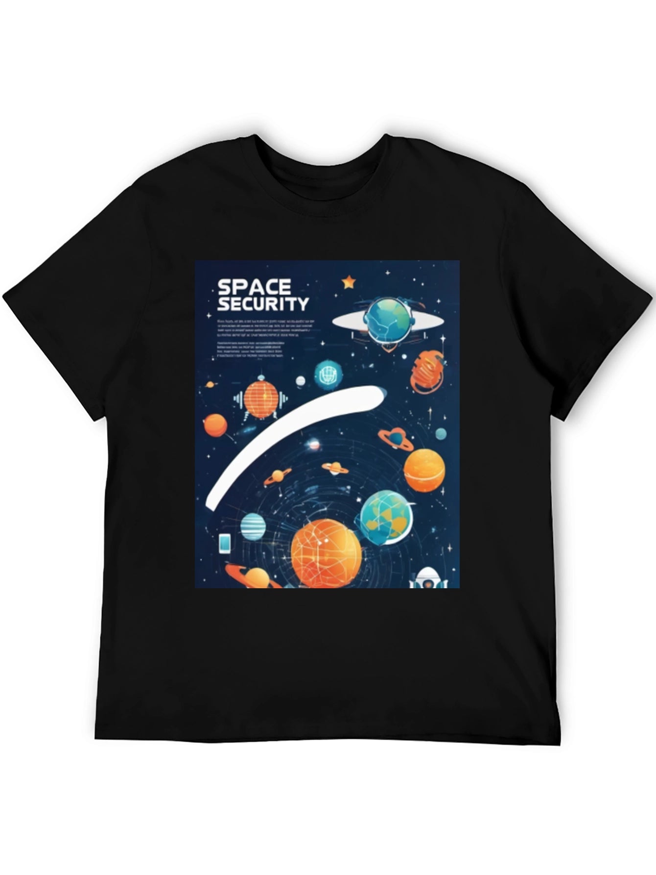 Space Security Graphic T-Shirt - Black