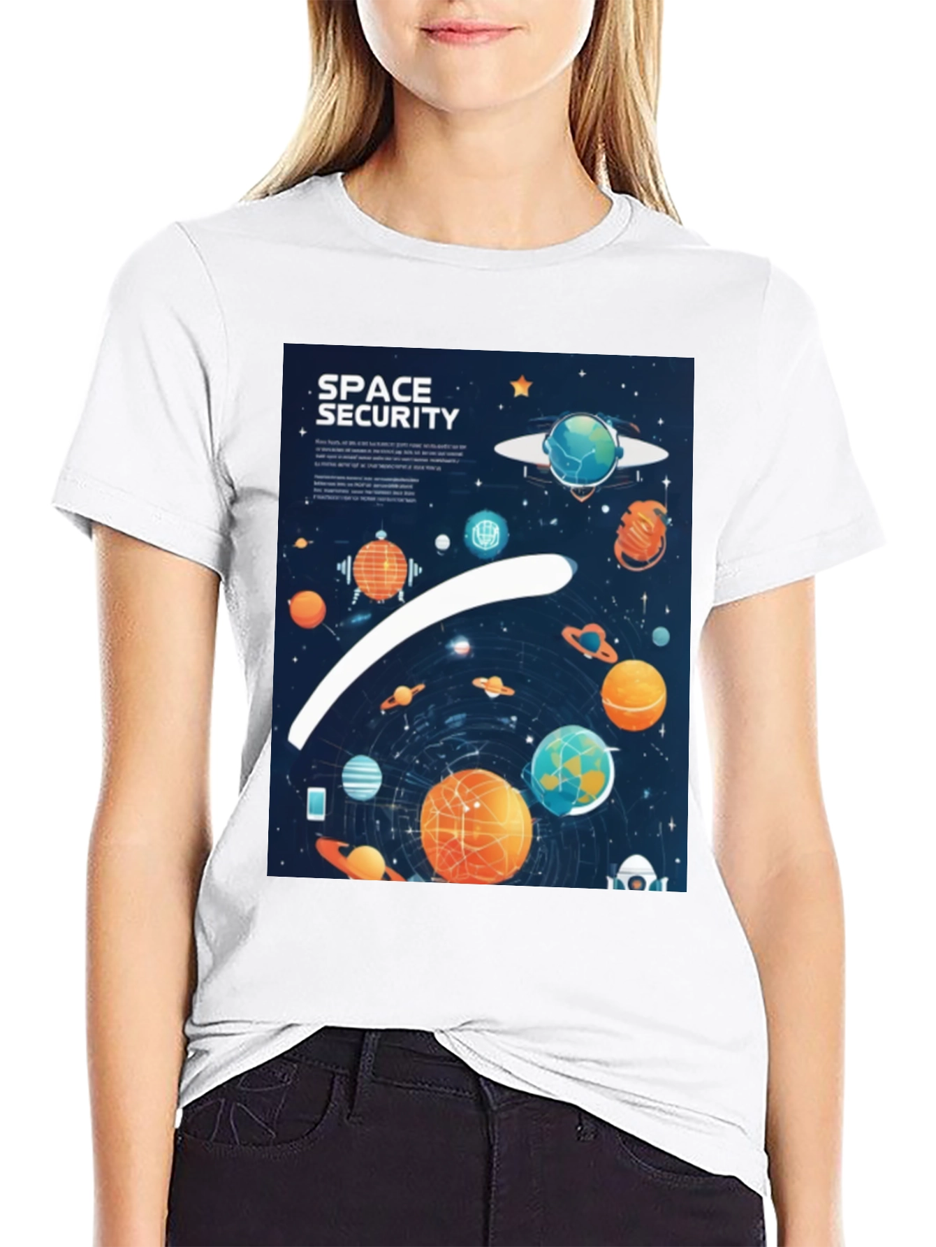 Space Security Graphic T-Shirt - Black