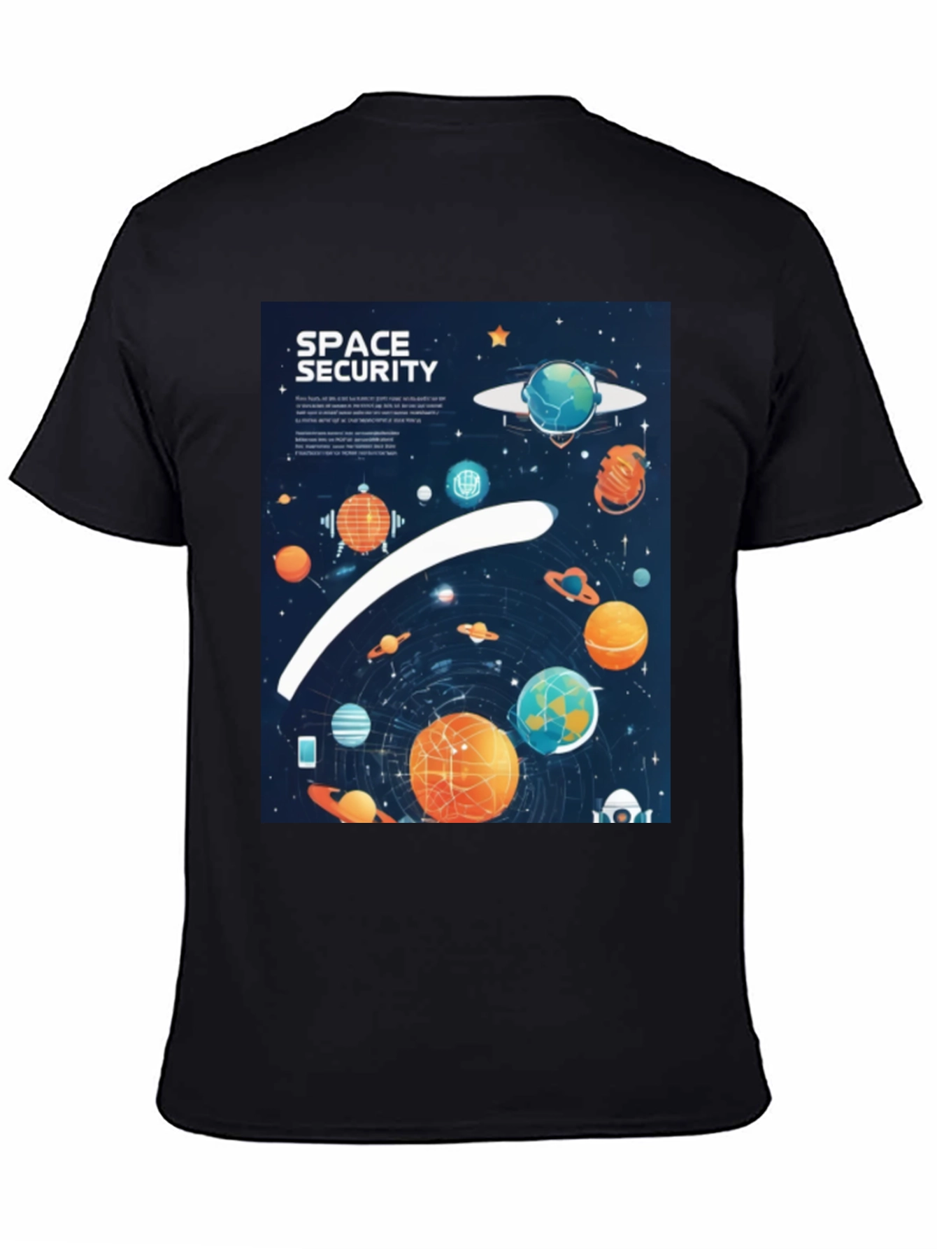 Space Security Graphic T-Shirt - Black