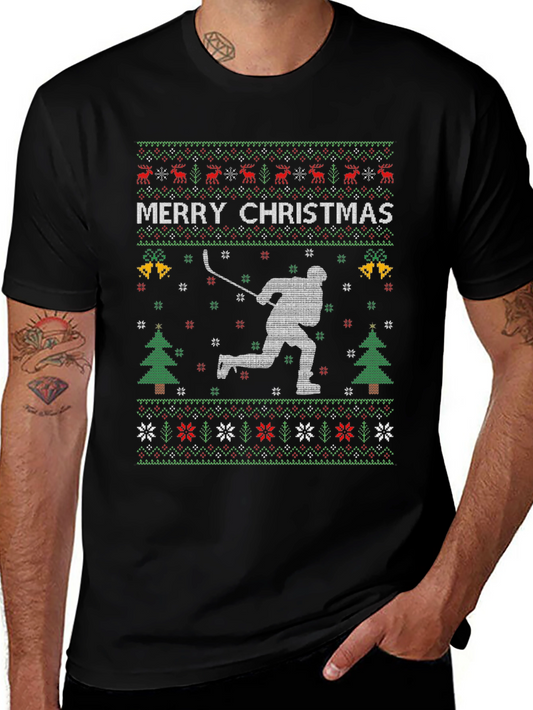 Merry Christmas Hockey Ugly Sweater T-Shirt