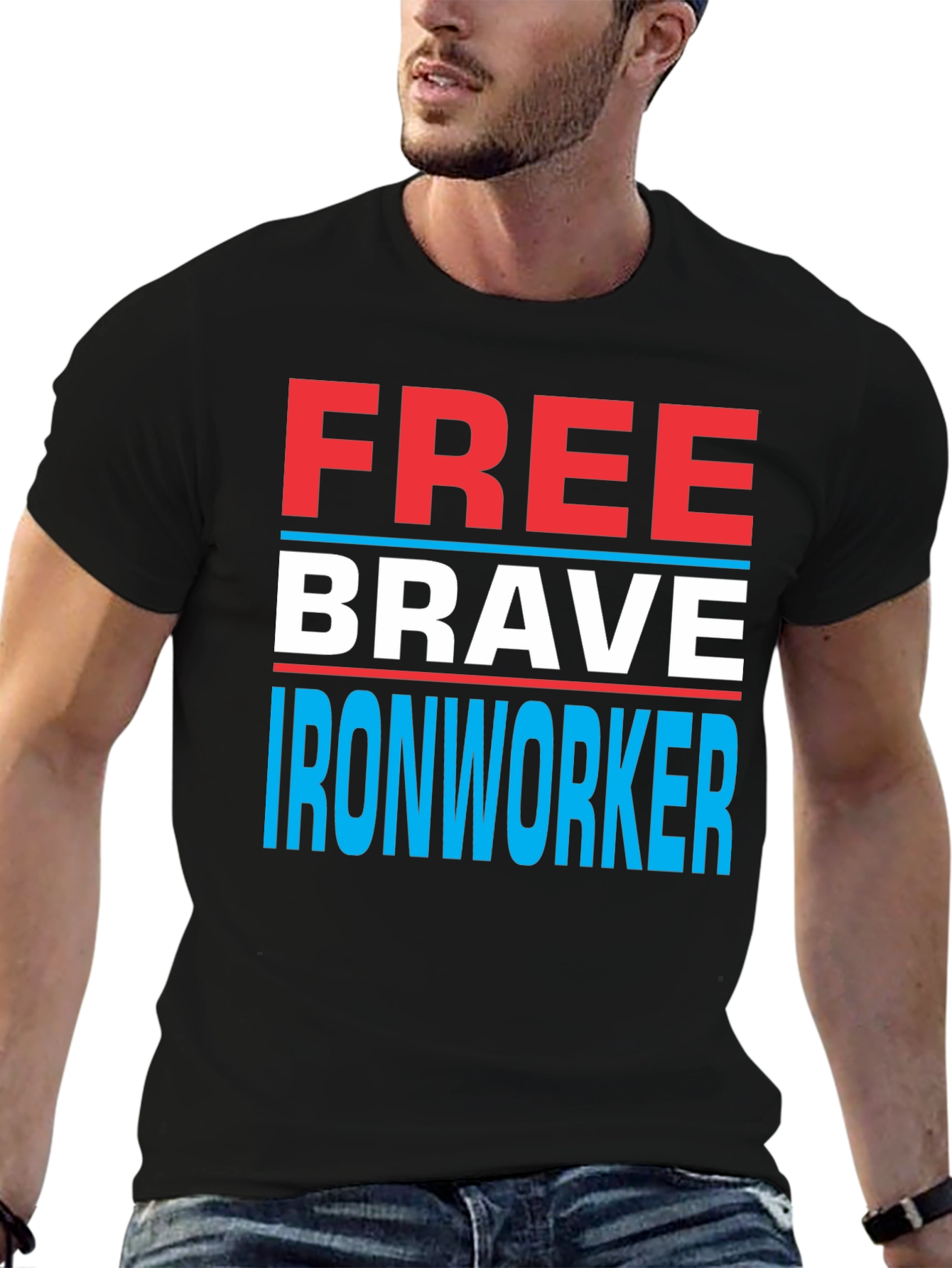 Free Brave Ironworker T-Shirt Patriotic Design