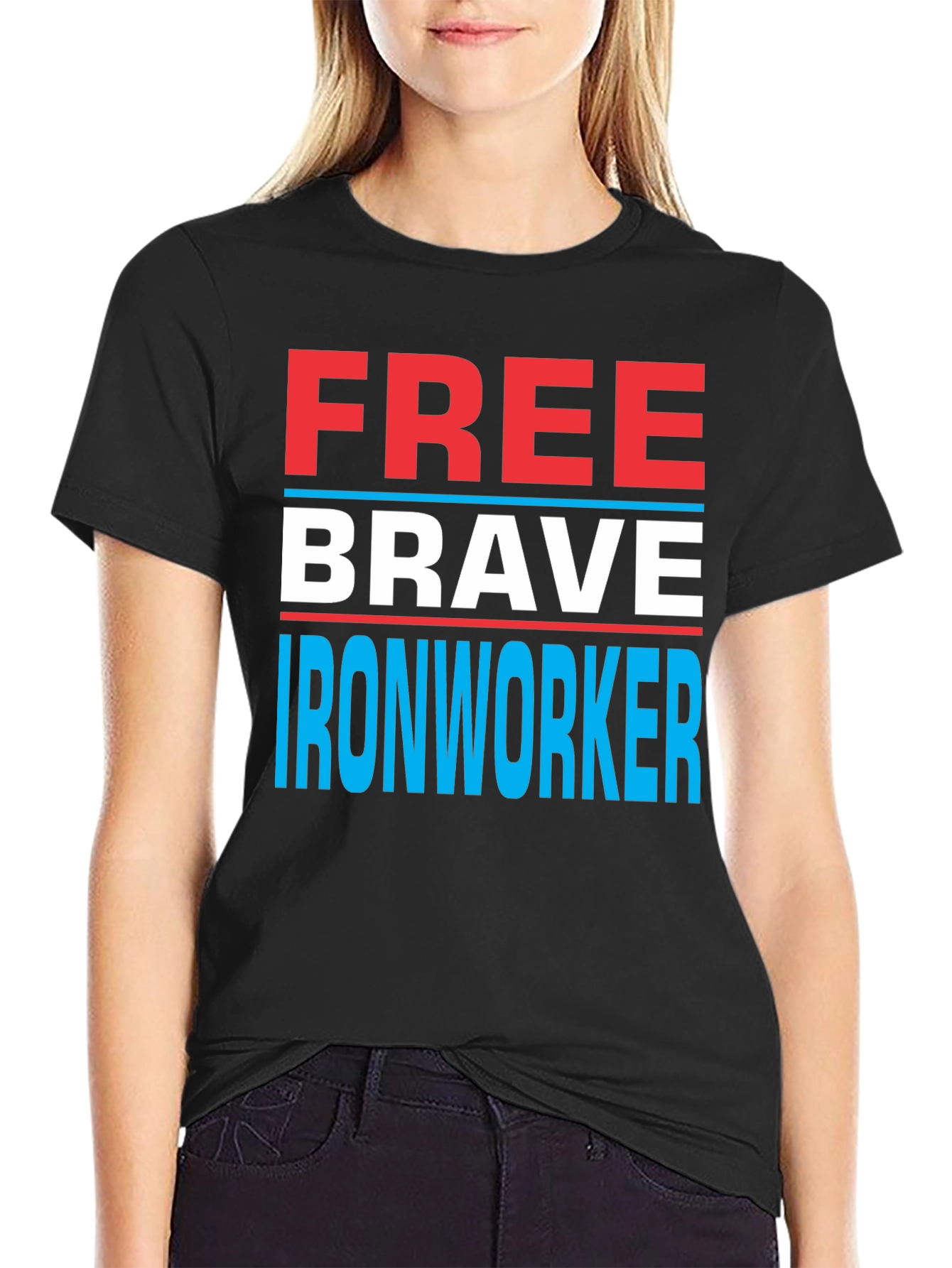 Free Brave Ironworker T-Shirt Patriotic Design
