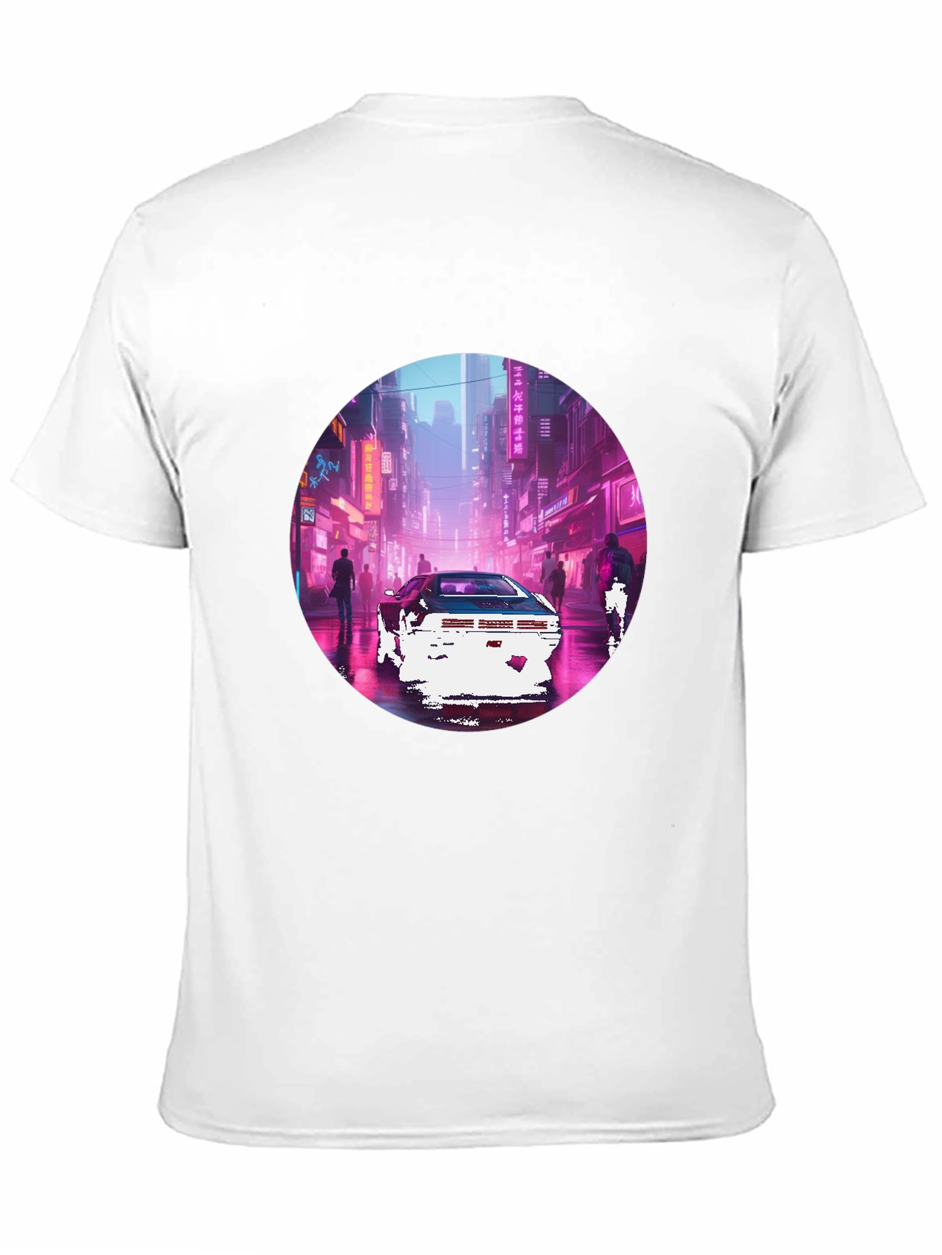 Retro Cyberpunk Car Graphic Tee - Black