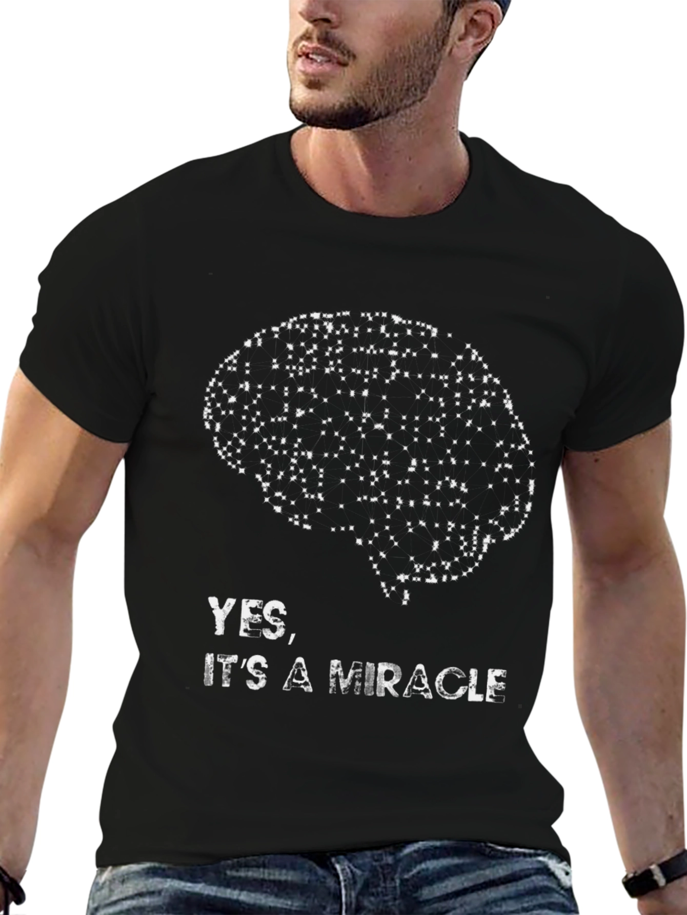 Brain Graphic Tee - Yes Its a Miracle T-Shirt