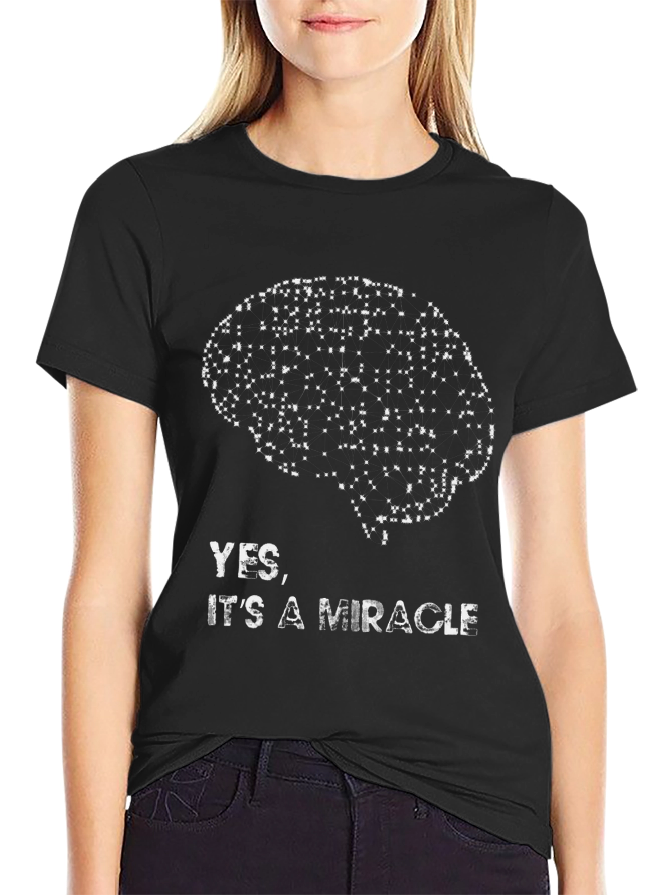 Brain Graphic Tee - Yes Its a Miracle T-Shirt