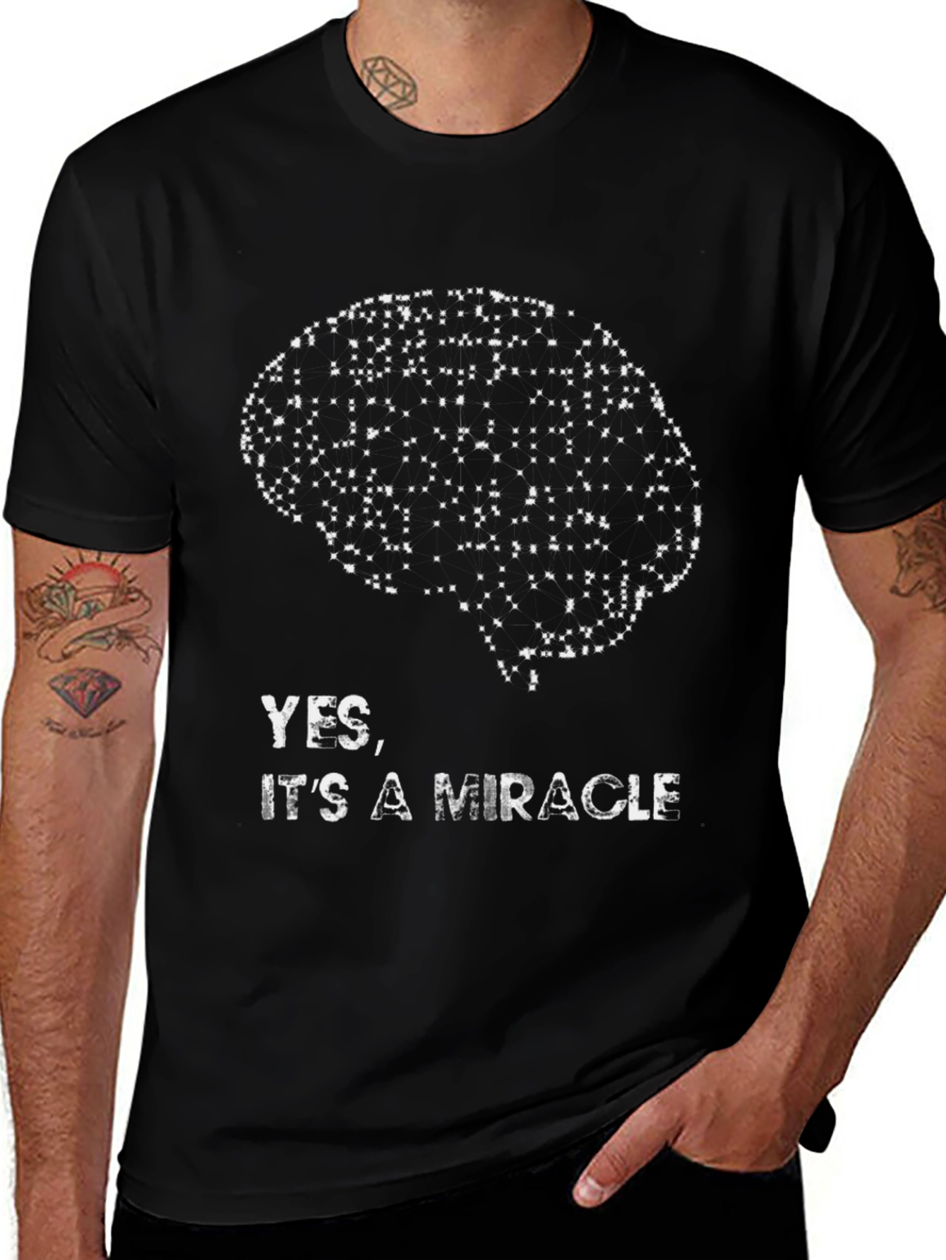 Brain Graphic Tee - Yes Its a Miracle T-Shirt