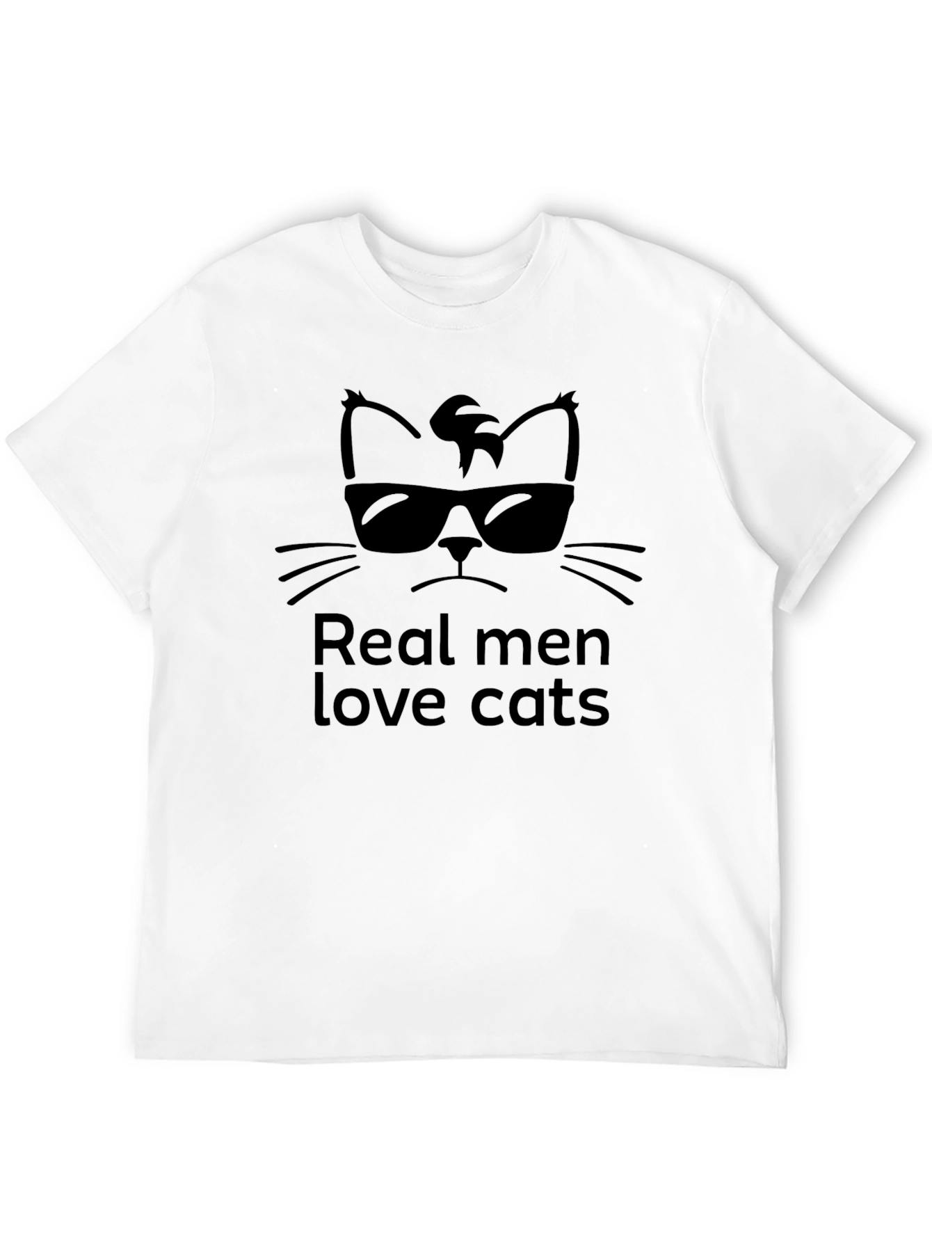 Real Men Love Cats Black T-Shirt