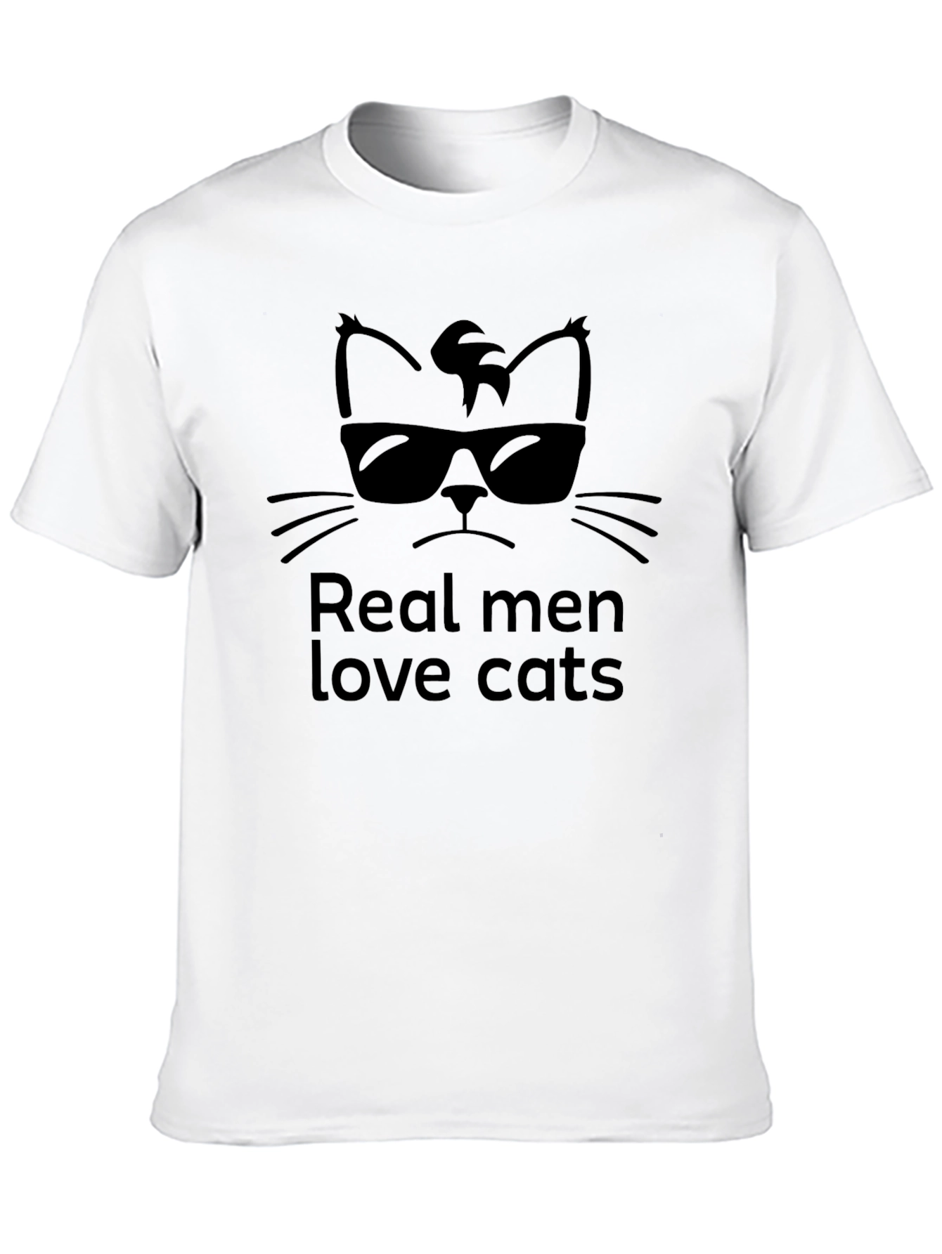 Real Men Love Cats Black T-Shirt