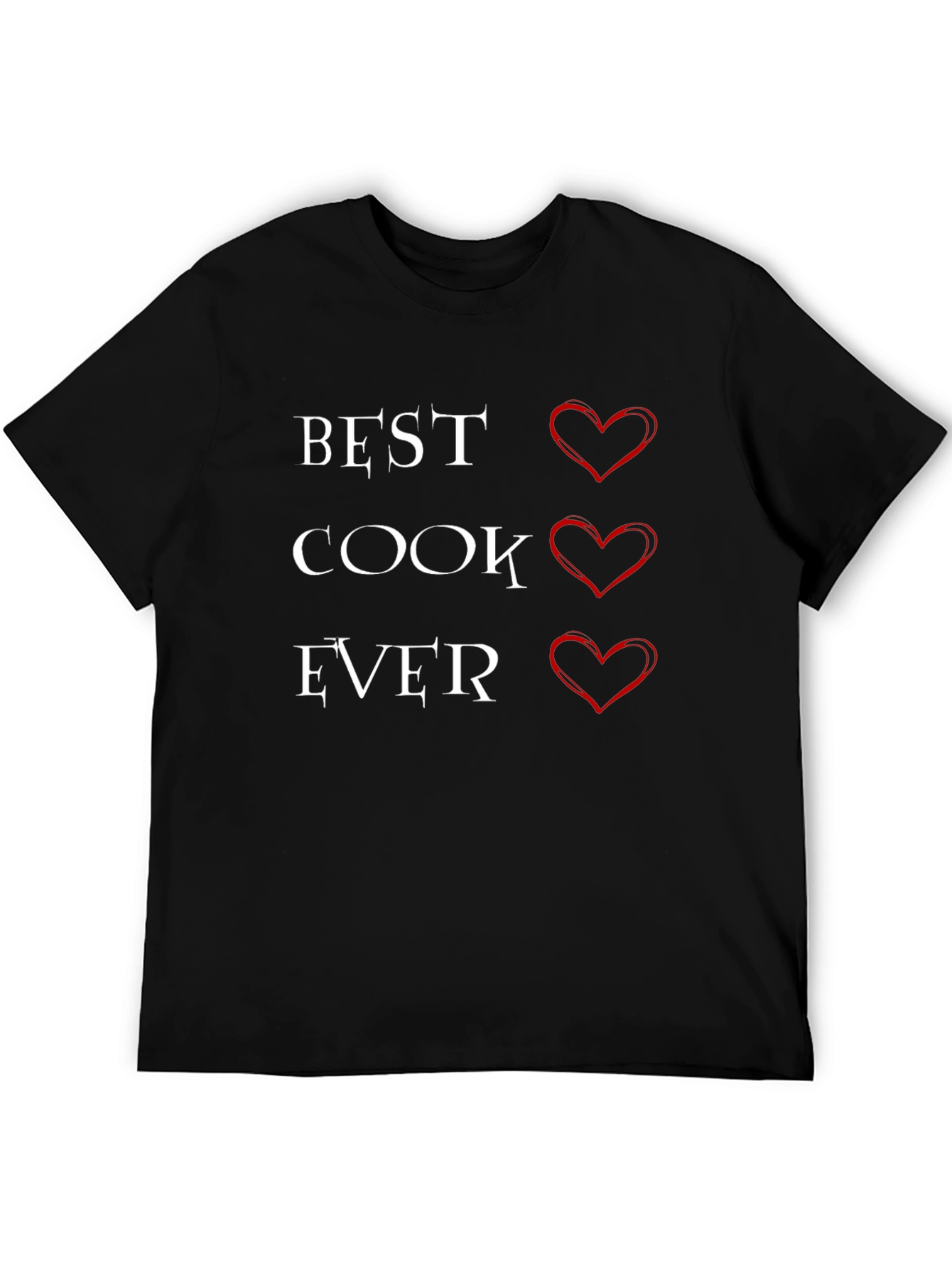 Best Cook Ever T-Shirt with Heart Graphics