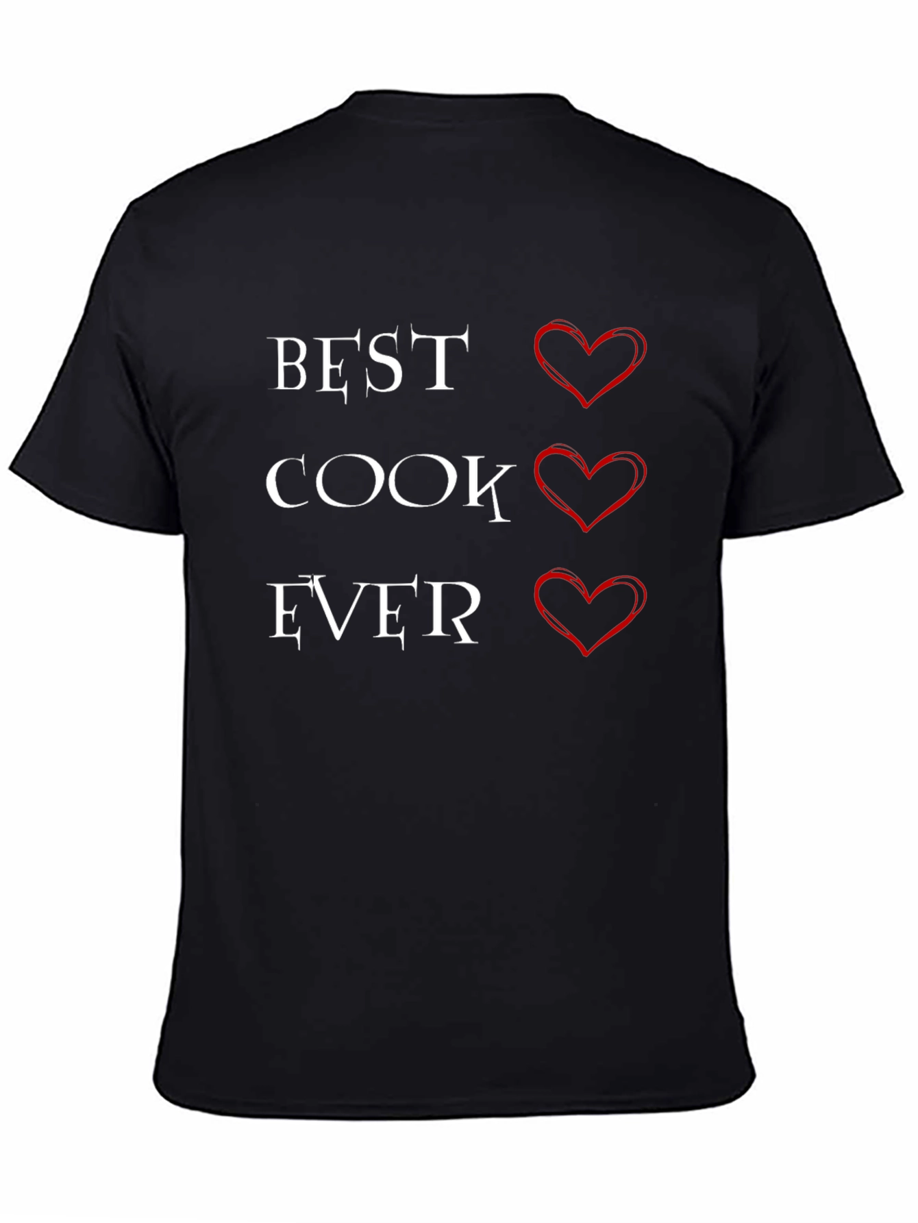 Best Cook Ever T-Shirt with Heart Graphics