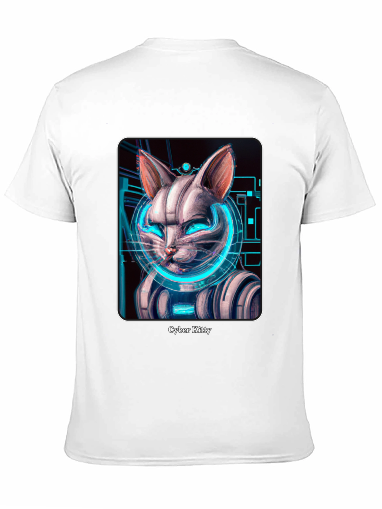 Cyber Kitty T-Shirt - Futuristic Cat Design