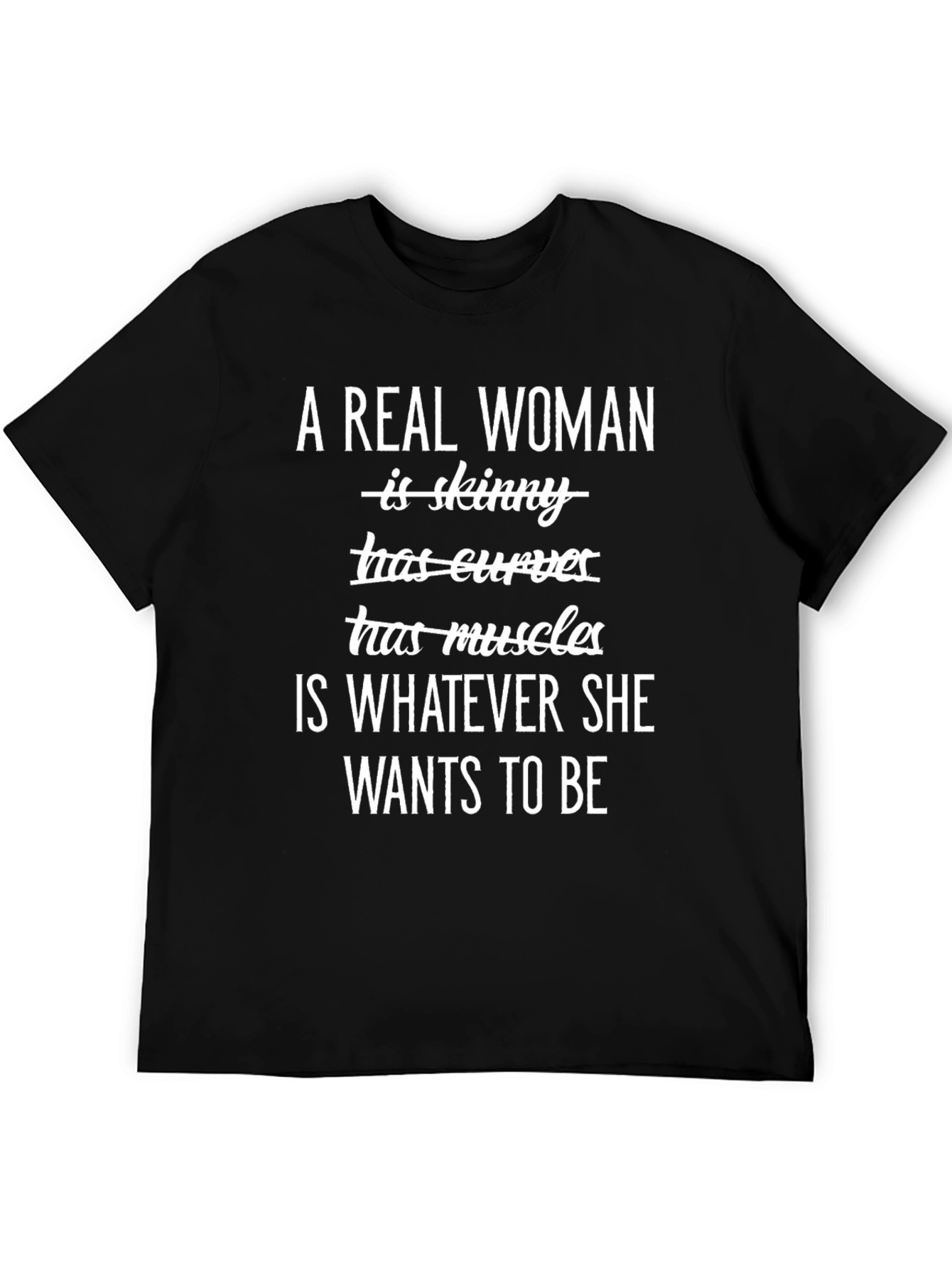 Empowering Real Woman Graphic Tee - Black