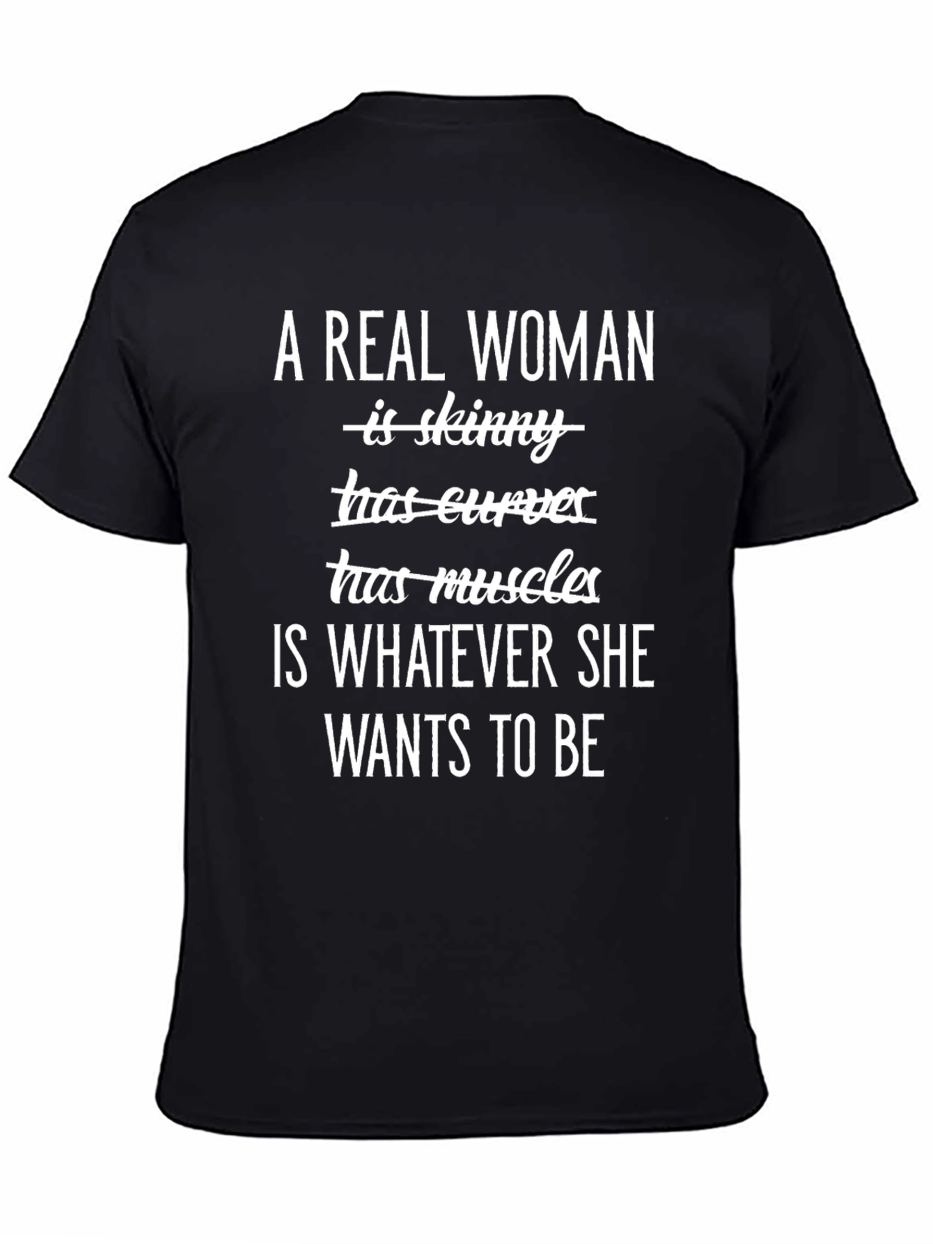 Empowering Real Woman Graphic Tee - Black