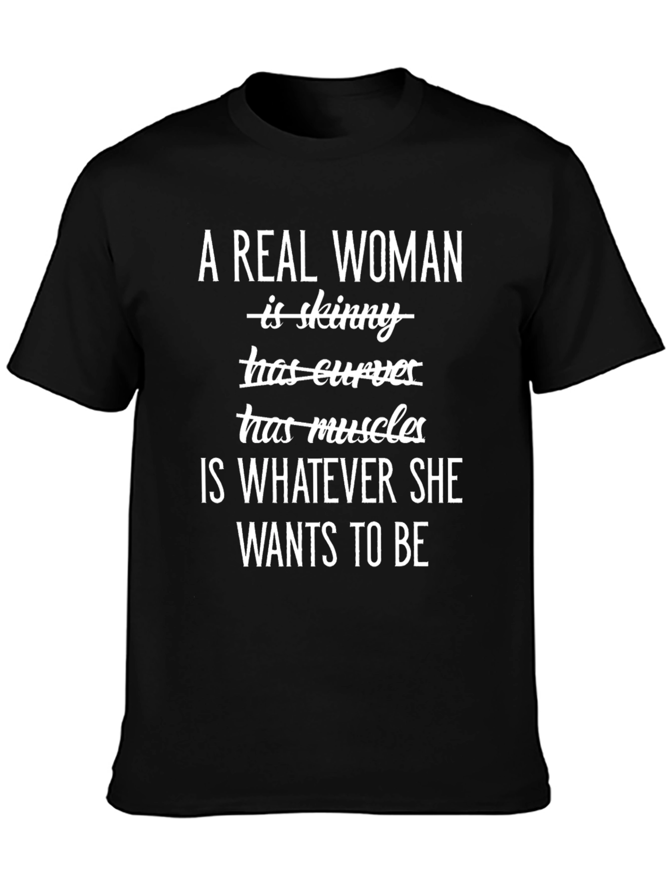 Empowering Real Woman Graphic Tee - Black