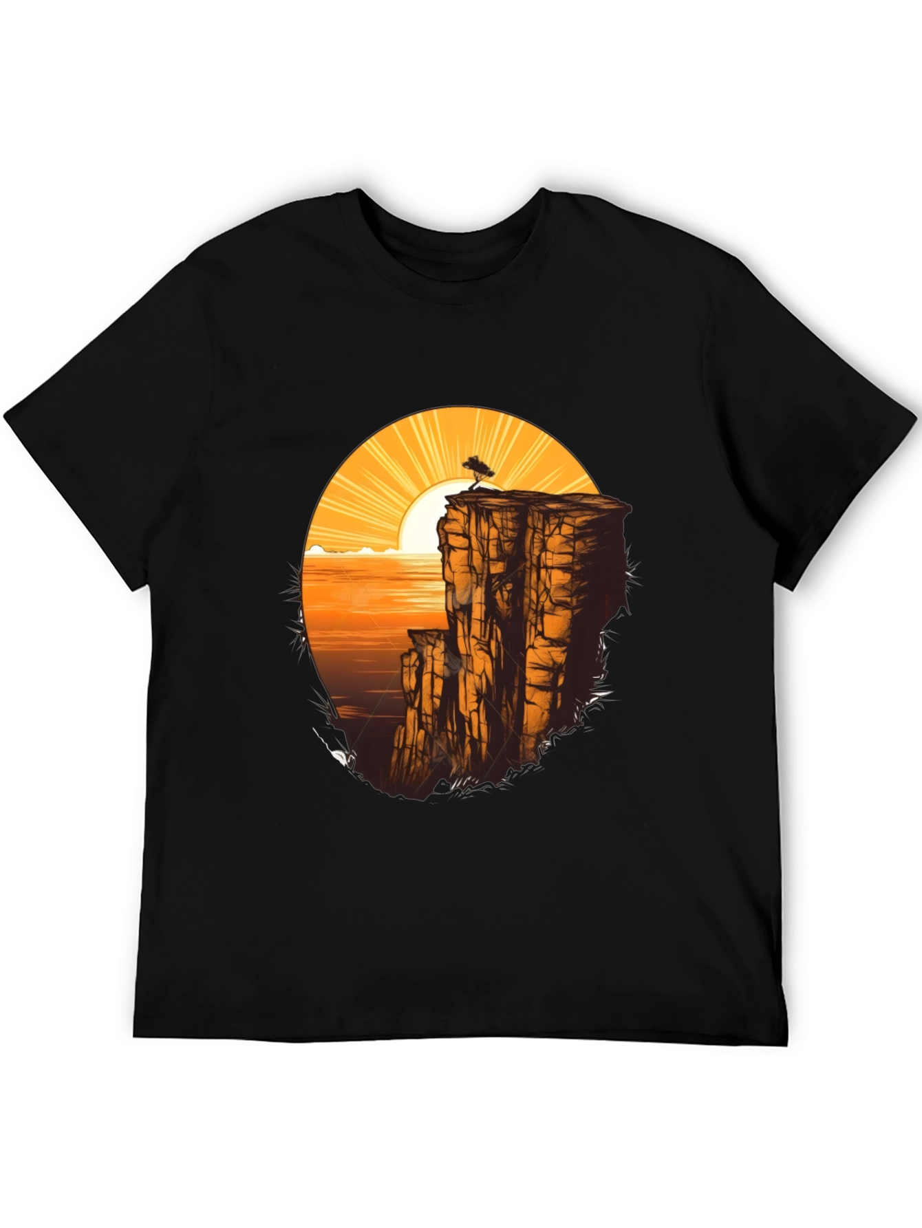 Cliff & Sunset Graphic Tee - Black