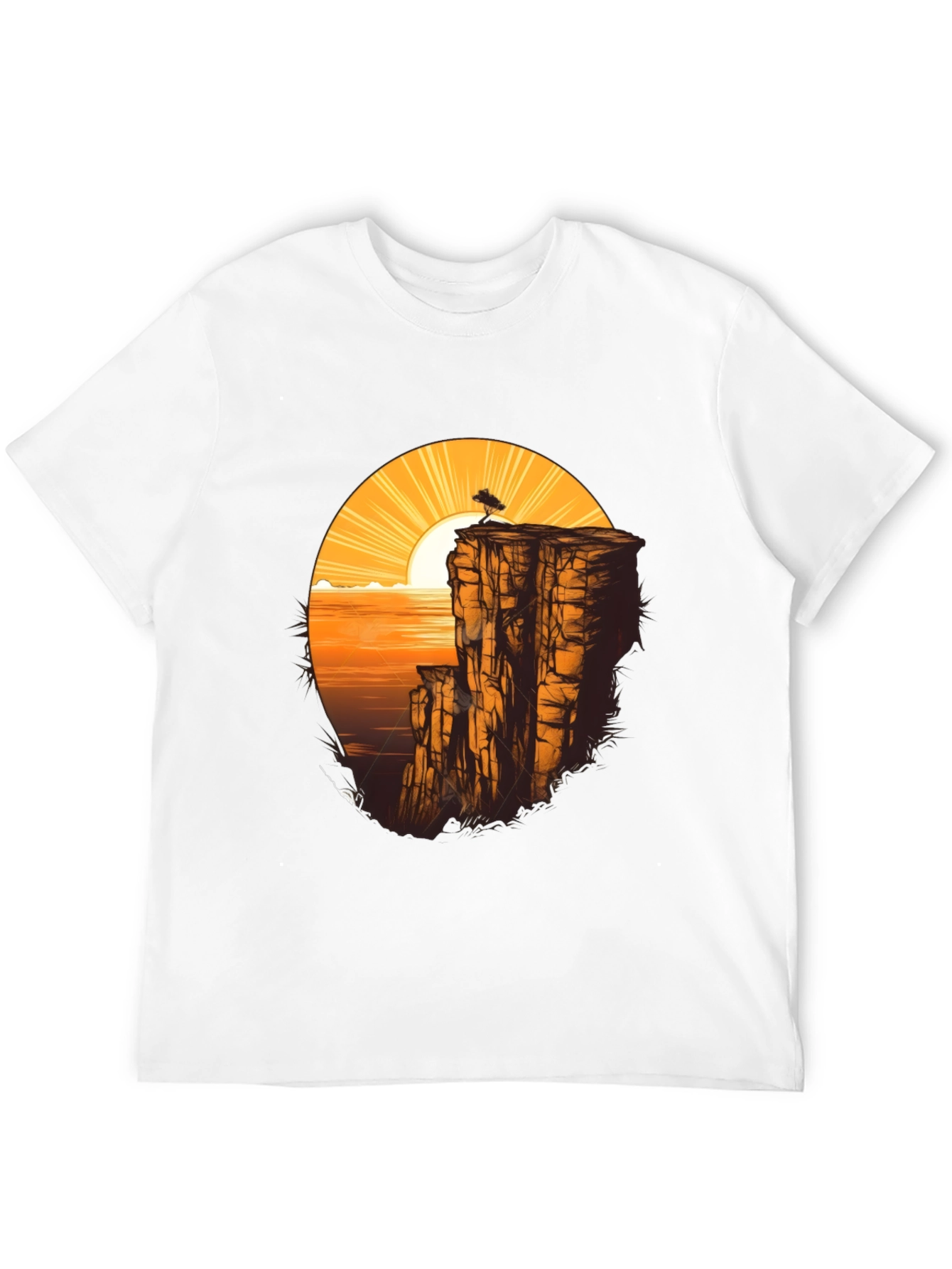 Cliff & Sunset Graphic Tee - Black