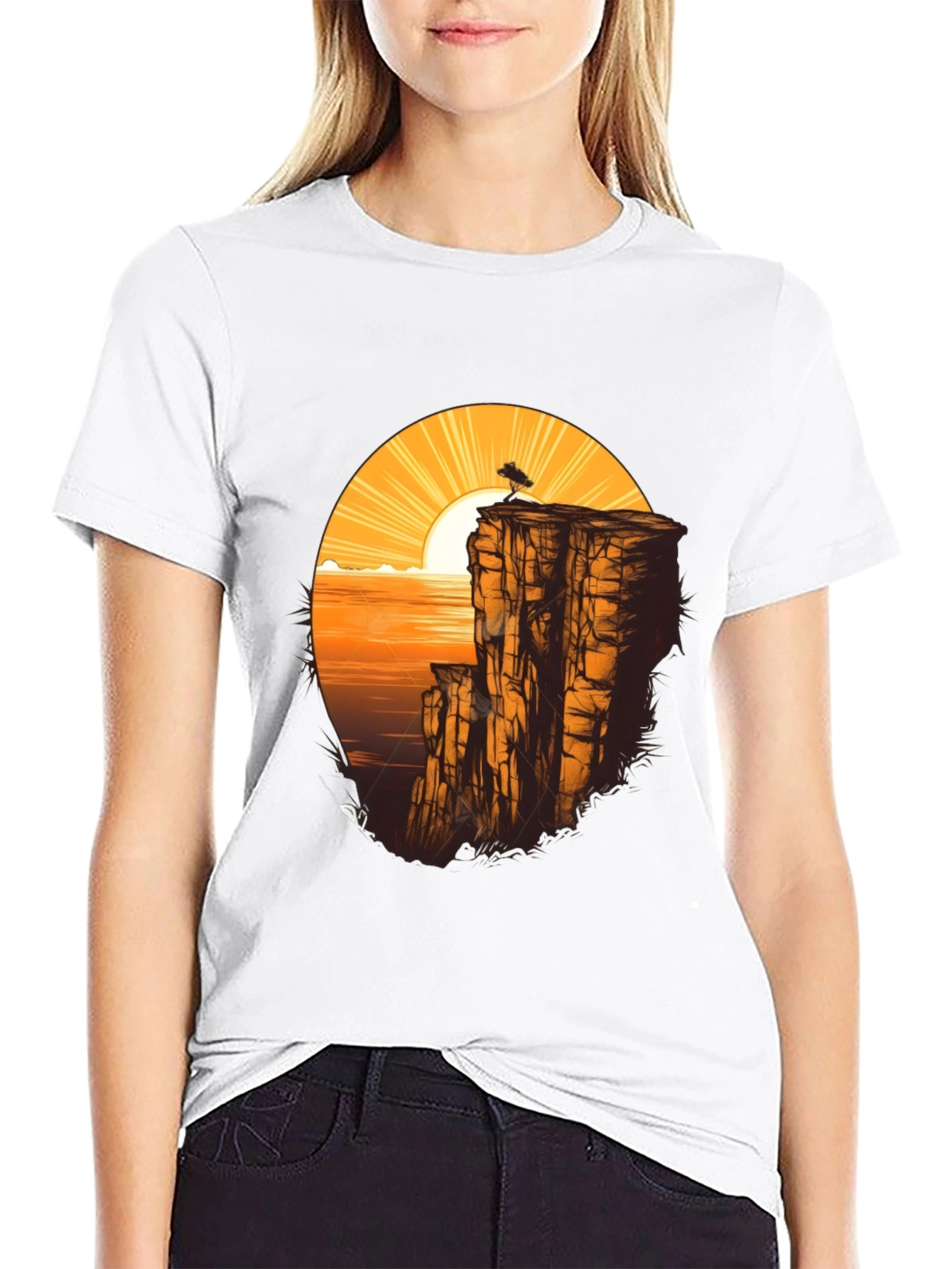 Cliff & Sunset Graphic Tee - Black
