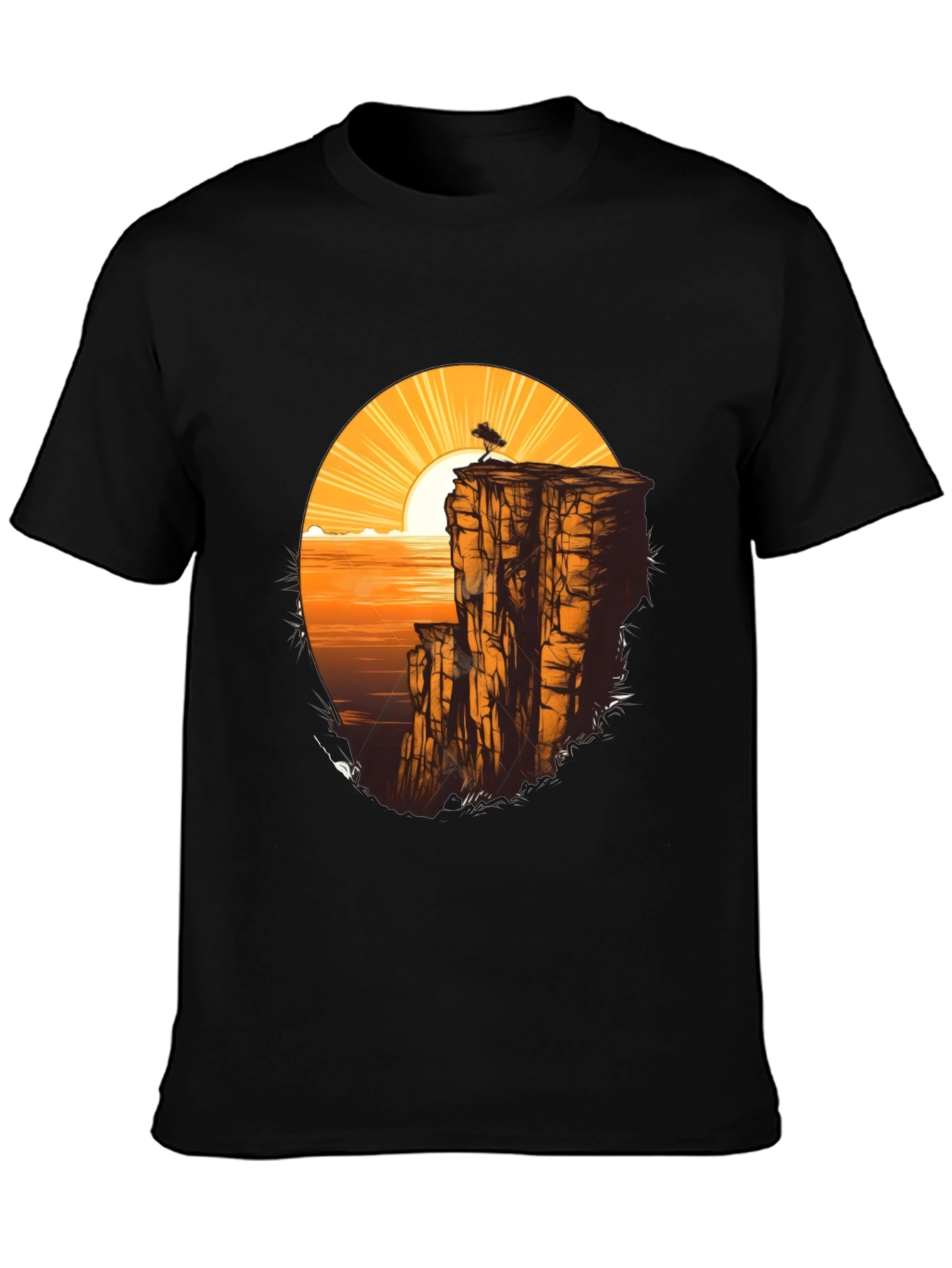 Cliff & Sunset Graphic Tee - Black