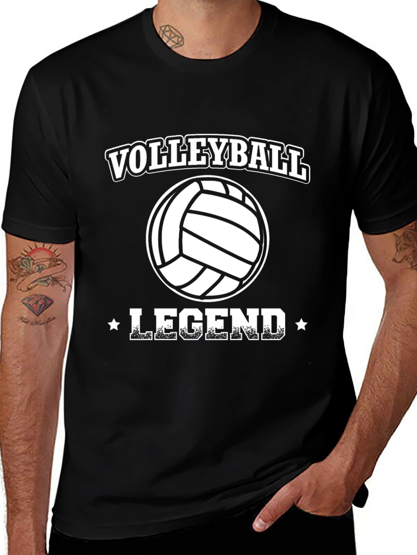 Volleyball Legend Black Graphic Tee