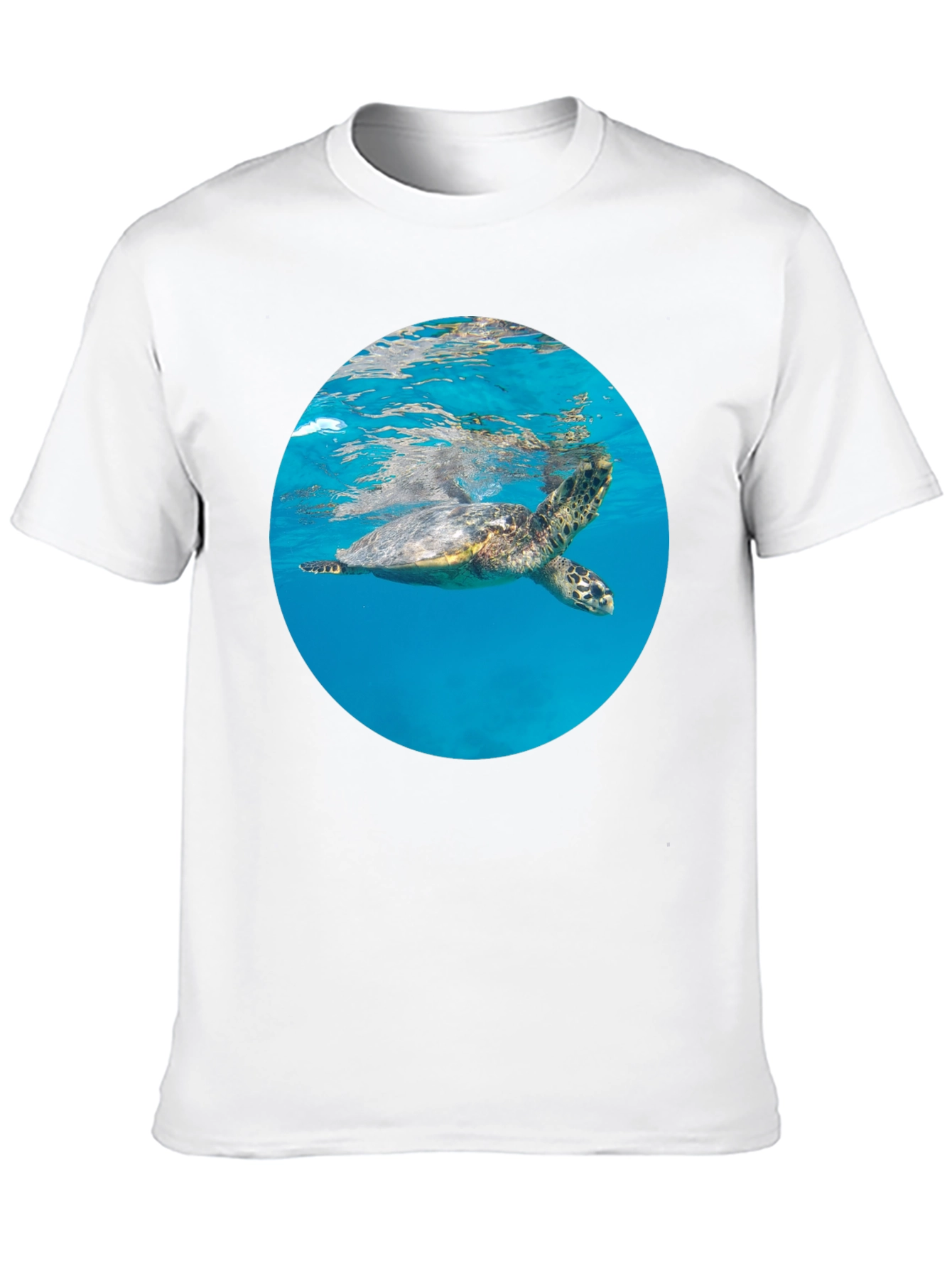 Sea Turtle Graphic Tee - Black Crew Neck