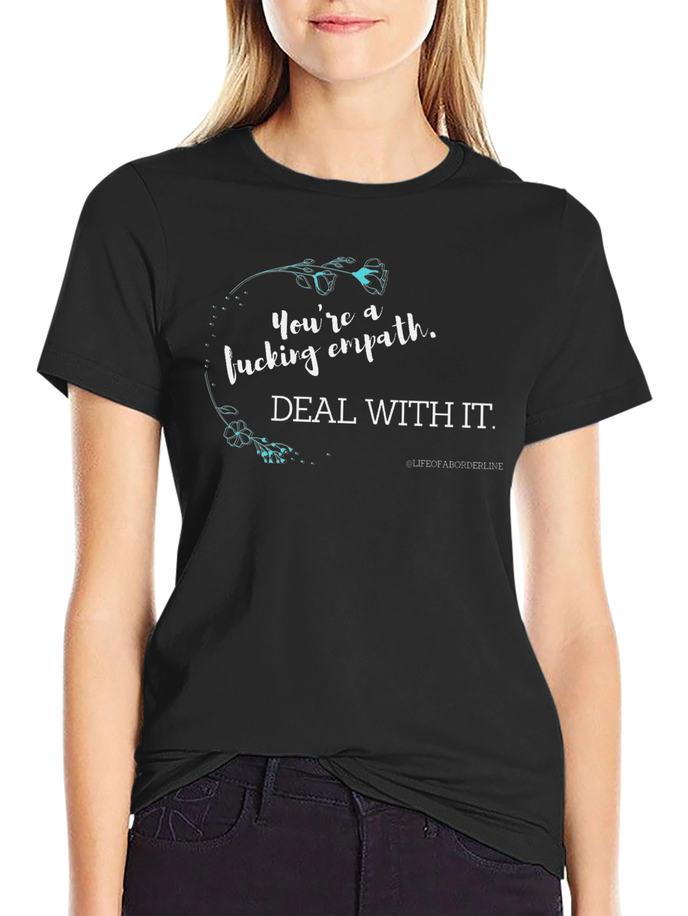 Empath Floral Graphic Tee - Black