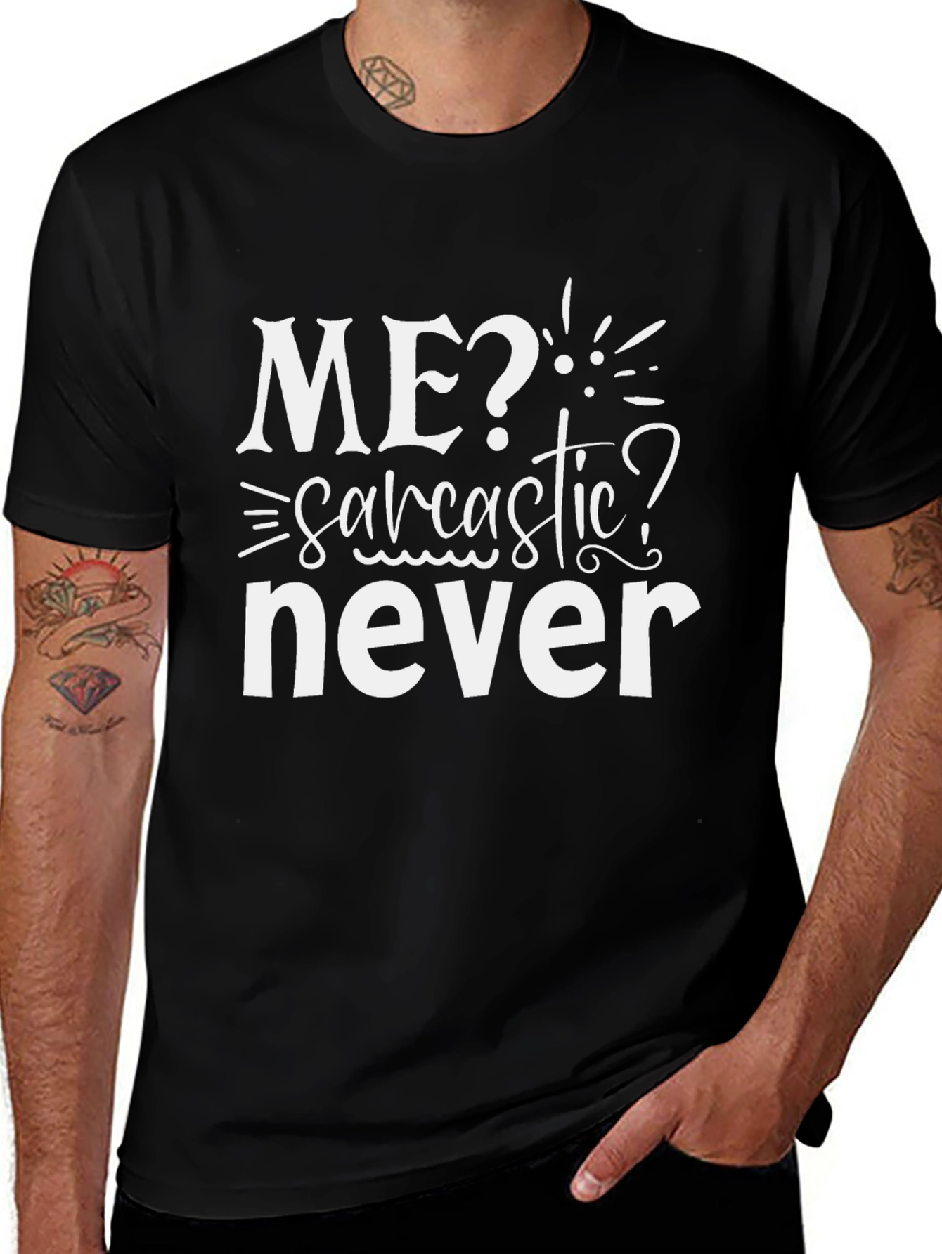 Sarcastic Never T-Shirt - Mens Novelty Tee