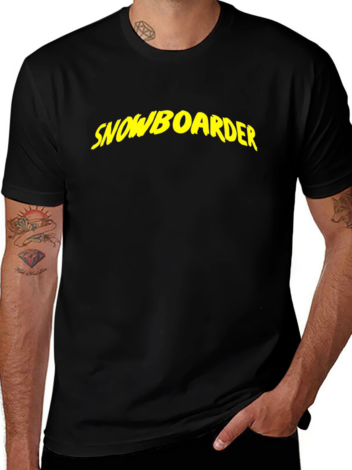 Snowboarder Black T-Shirt