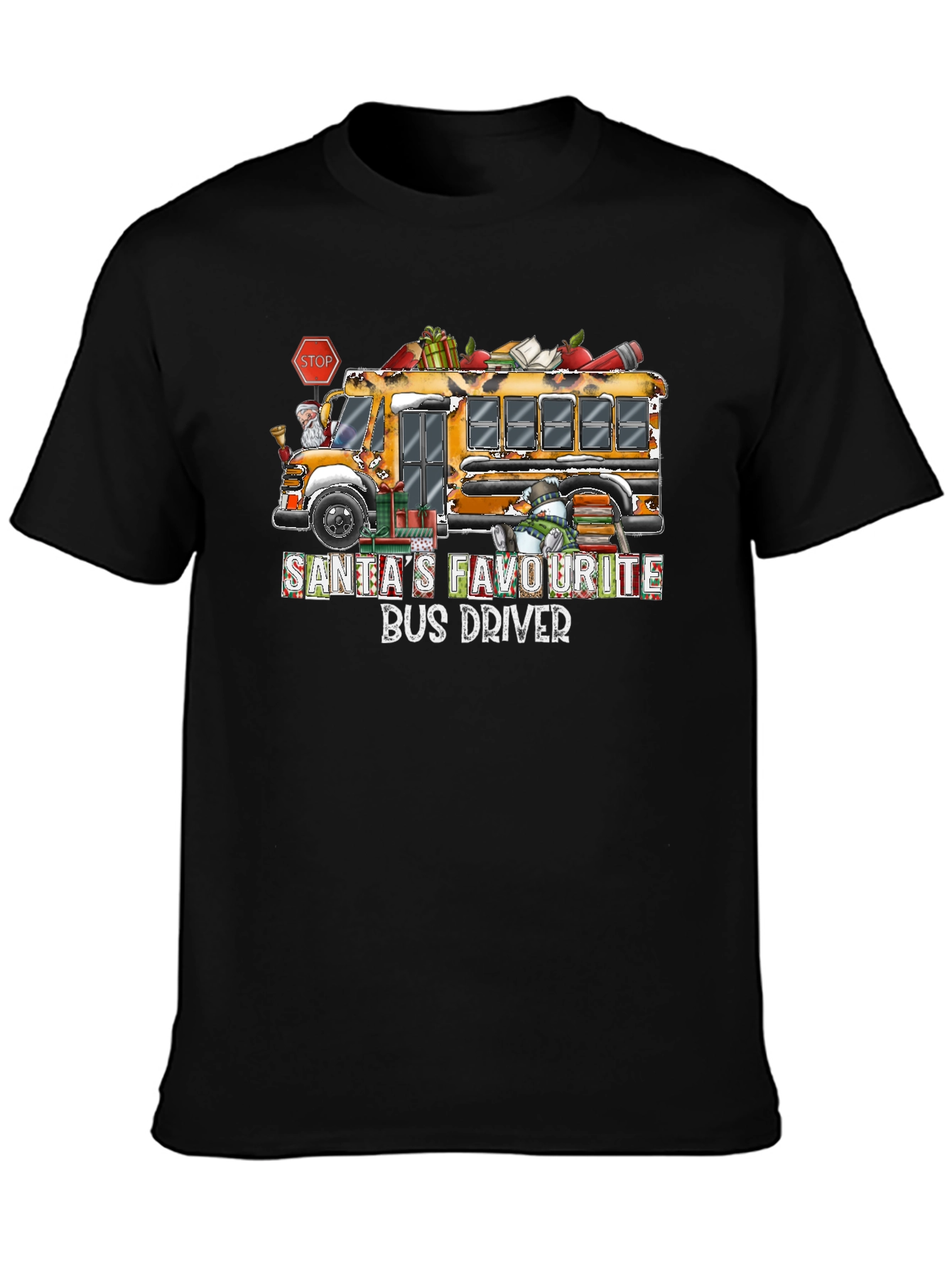 Santas Favorite Bus Driver T-Shirt Christmas