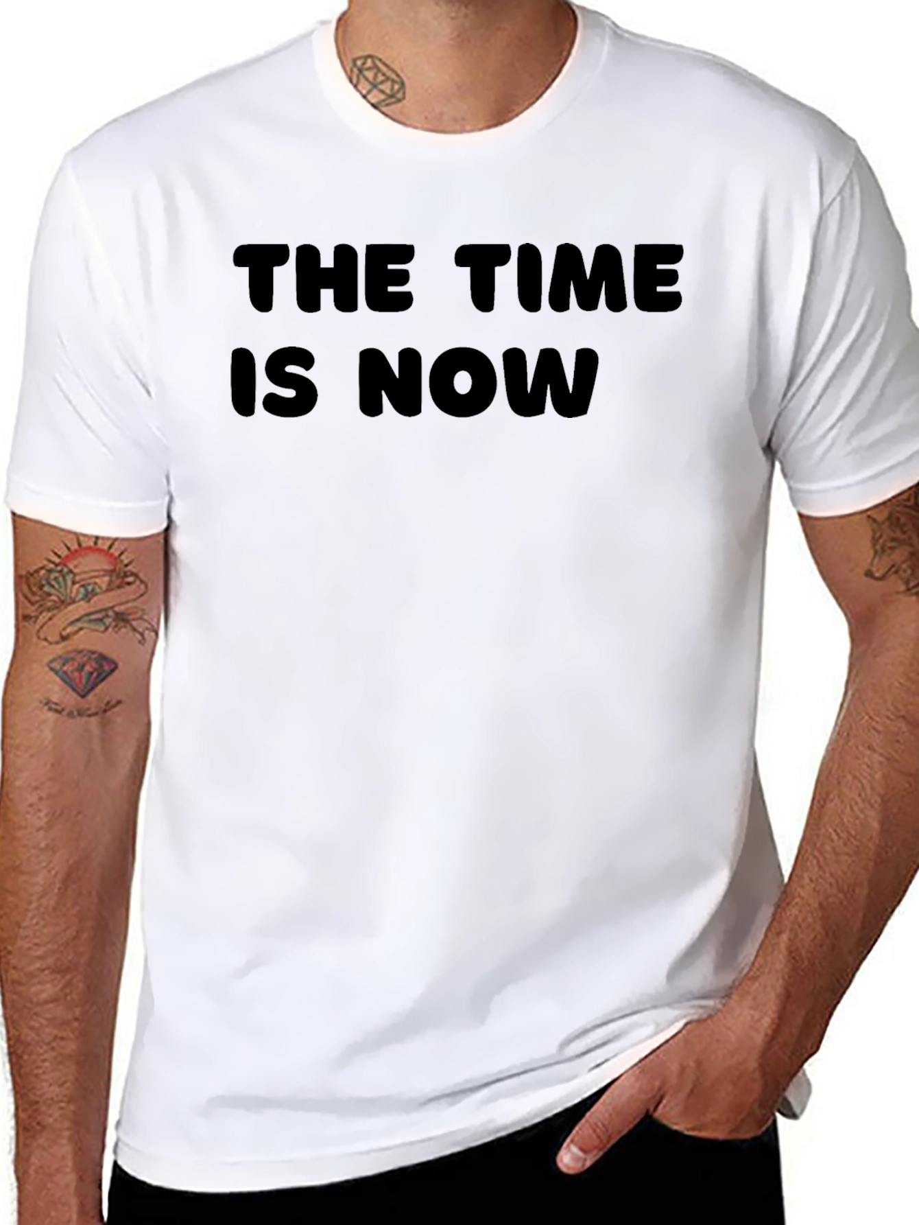 The Time Is Now Graphic Black T-Shirt