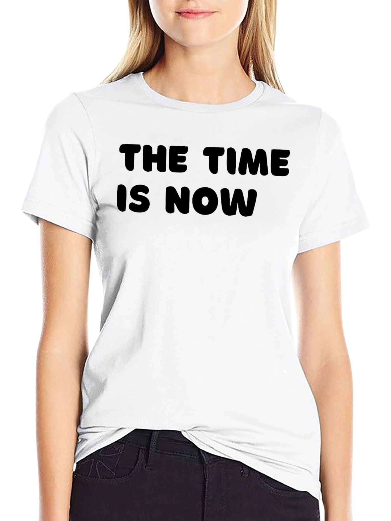 The Time Is Now Graphic Black T-Shirt