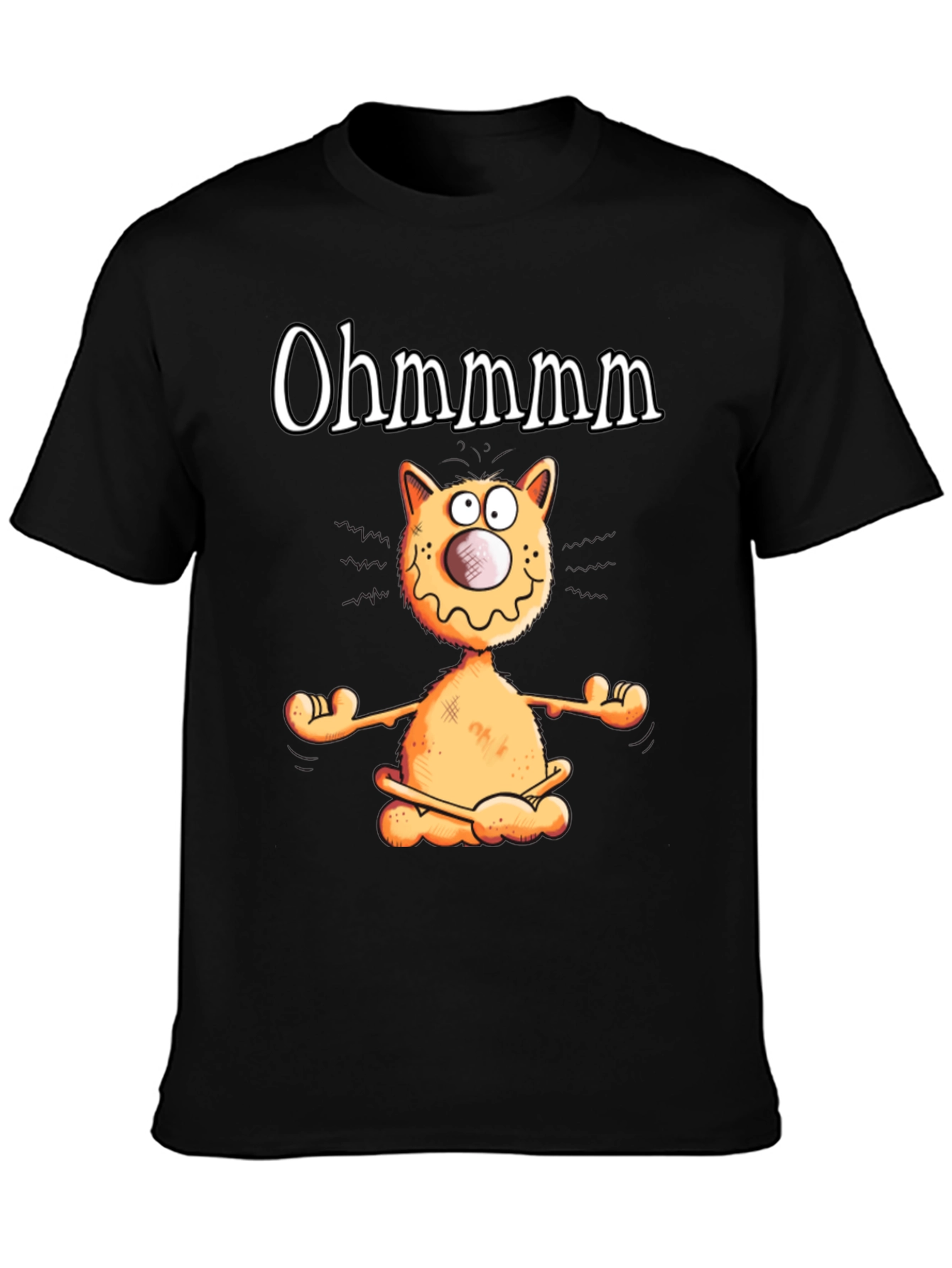 Ohm Cat T-Shirt - Funny Yoga Meditation Tee
