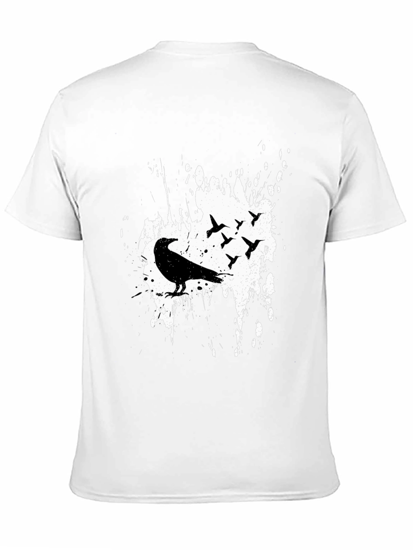 Black Raven Birds Graphic Print T-Shirt