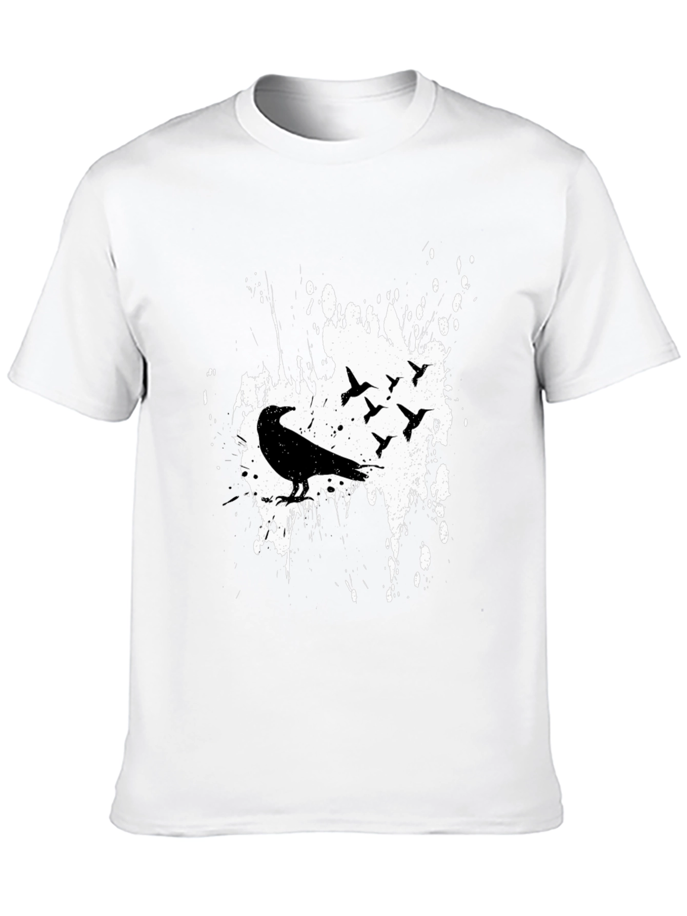 Black Raven Birds Graphic Print T-Shirt