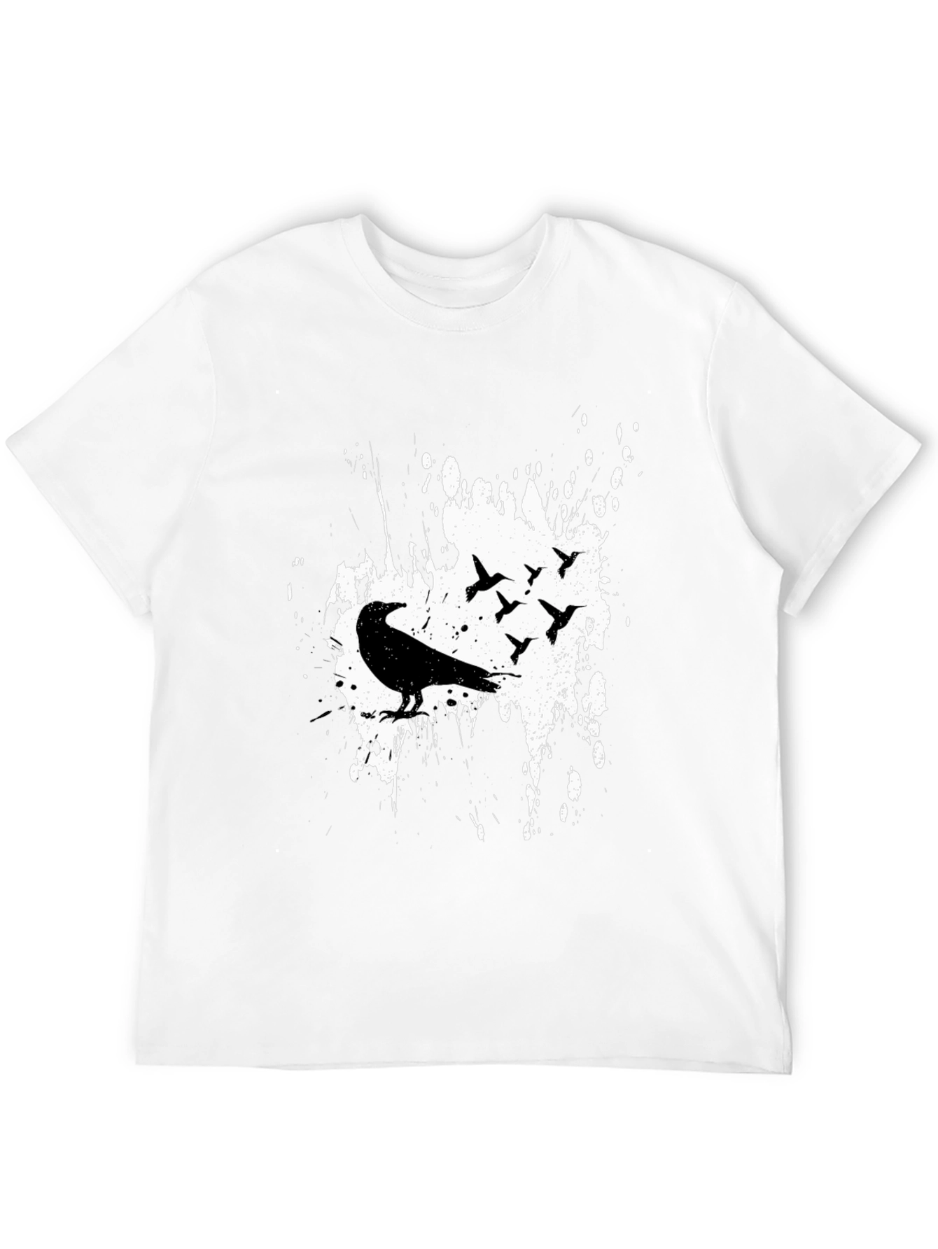 Black Raven Birds Graphic Print T-Shirt