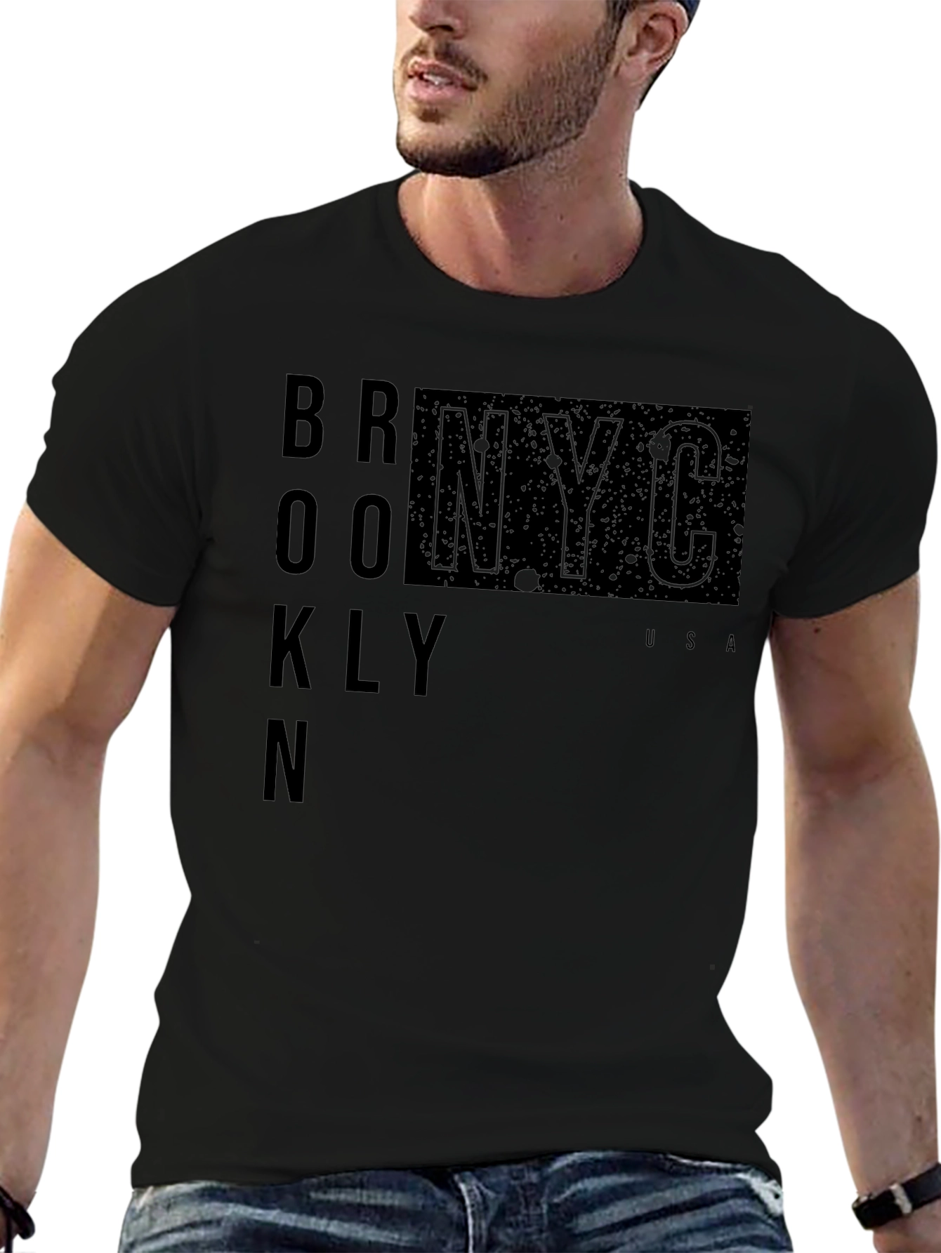 Brooklyn NYC Graphic Print Black T-Shirt