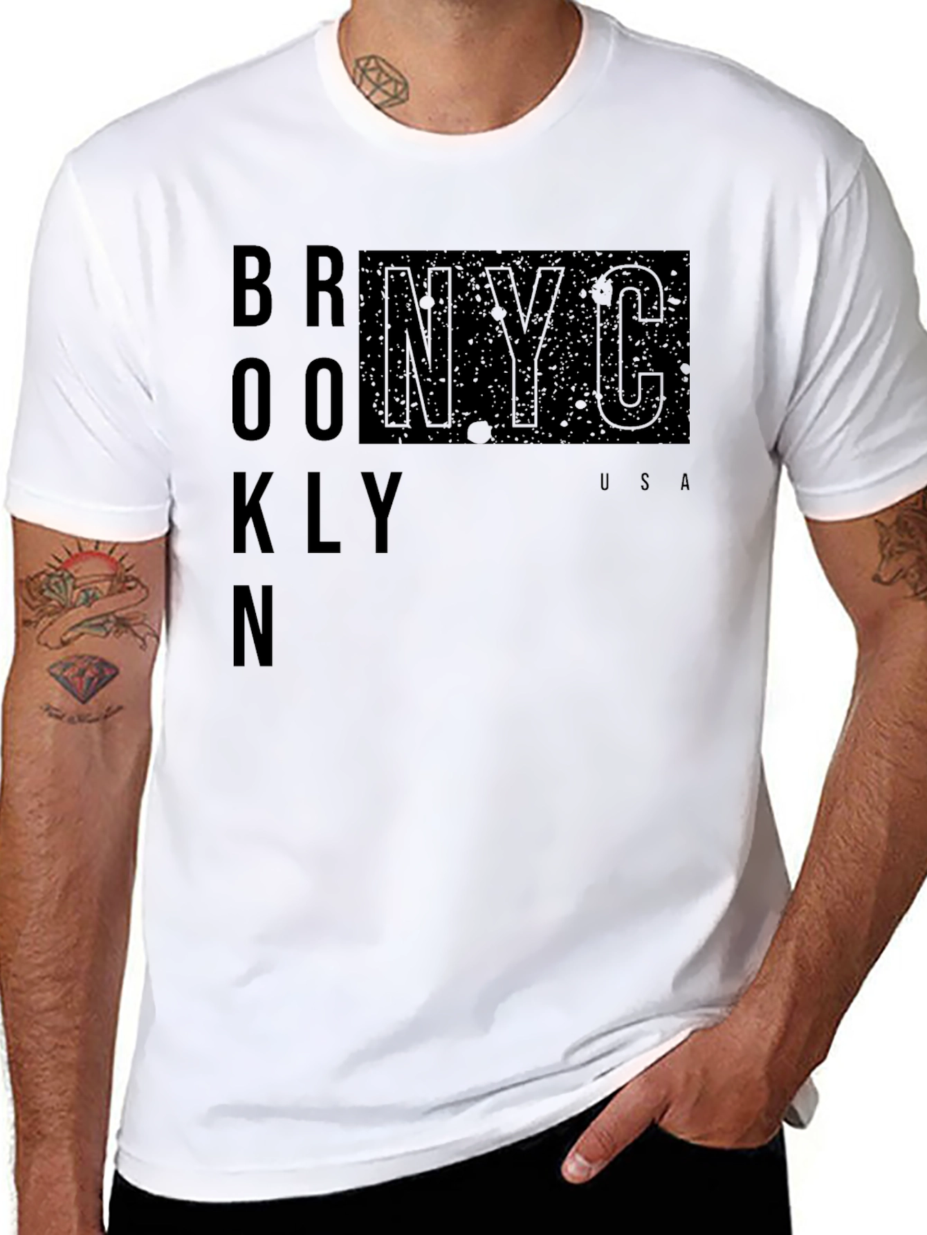 Brooklyn NYC Graphic Print Black T-Shirt