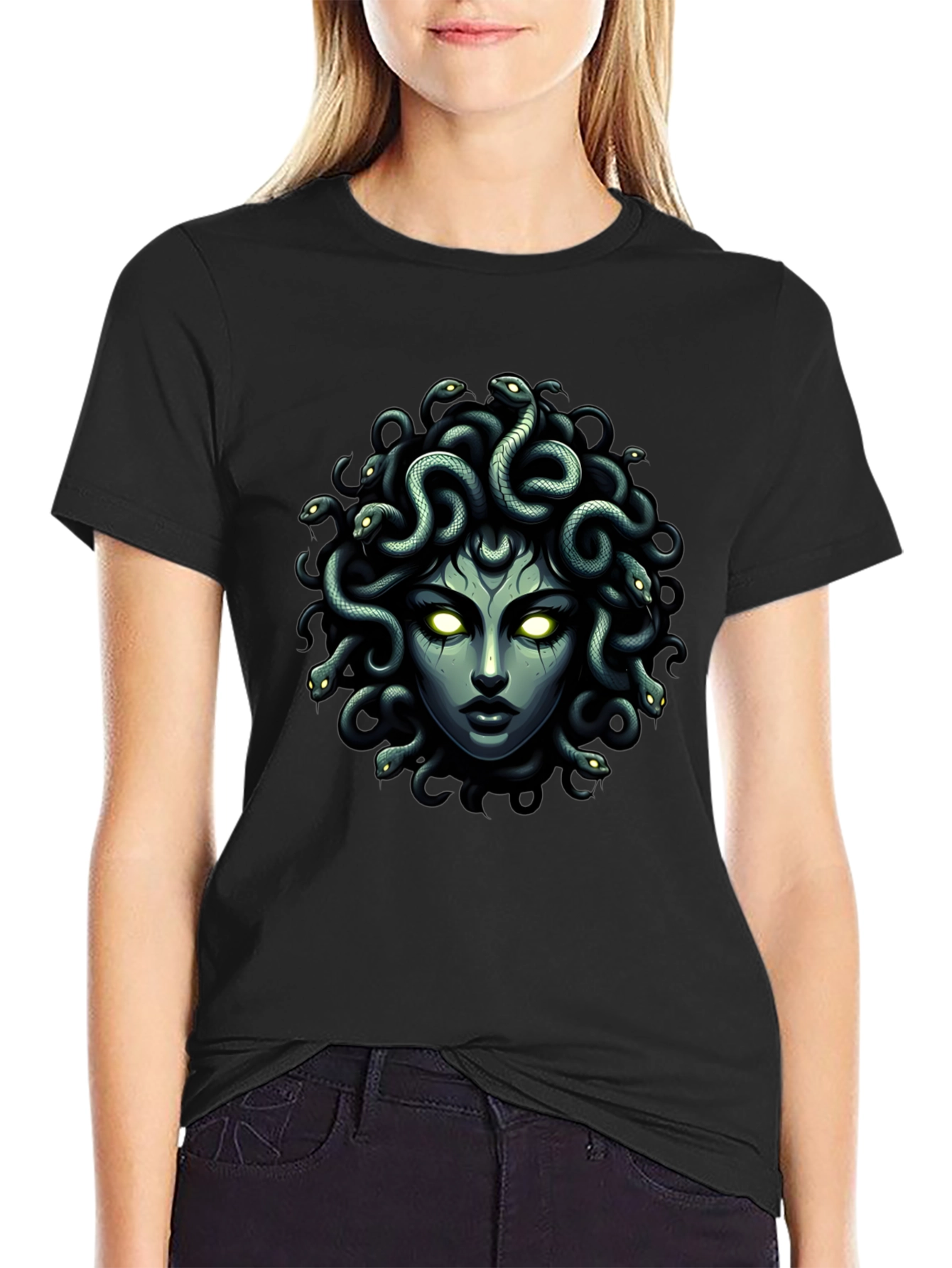 Medusa Graphic Tee - Mythical Serpent Hair Shirt