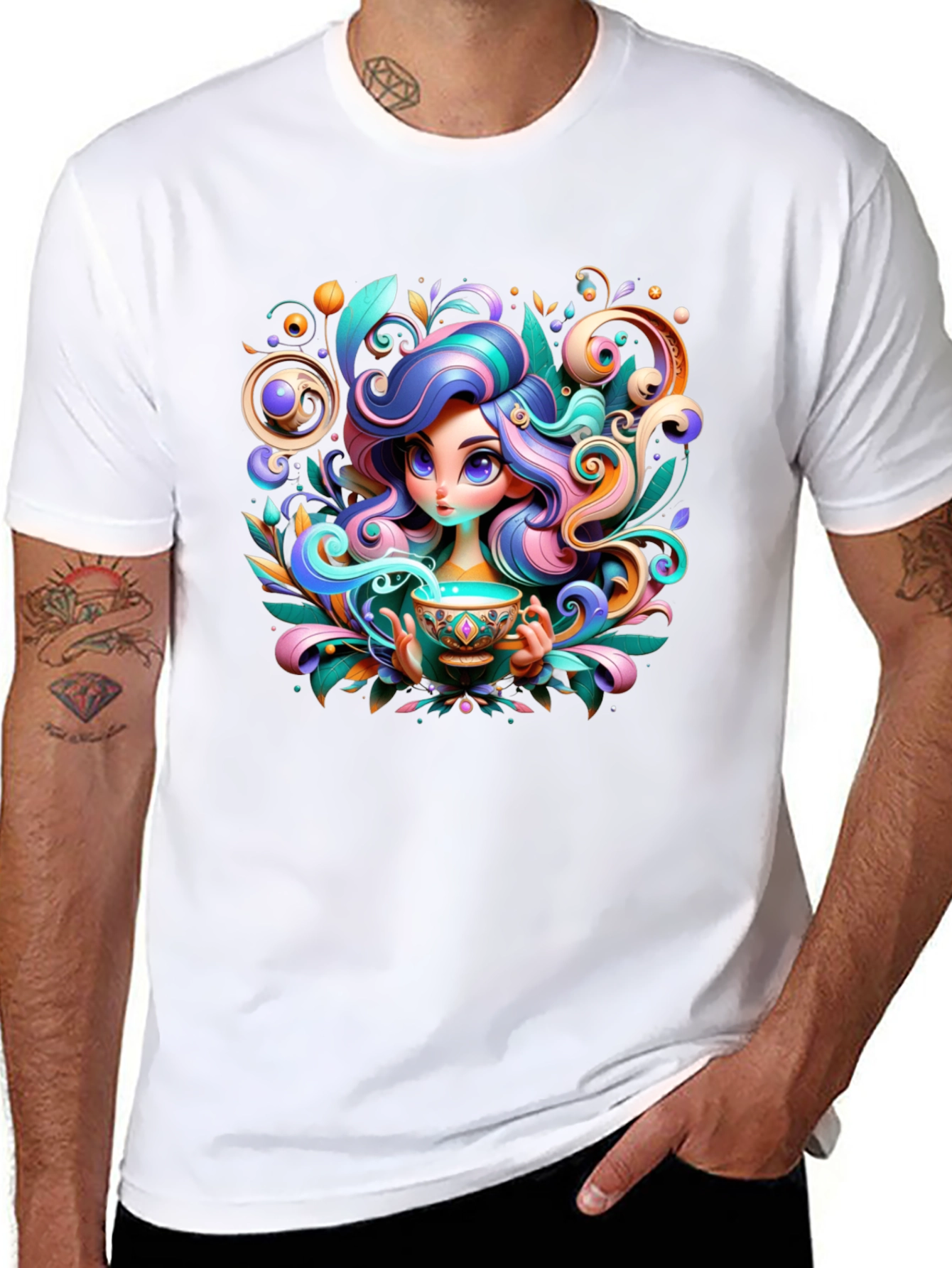 Whimsical Girl Graphic Tee - Unique Design