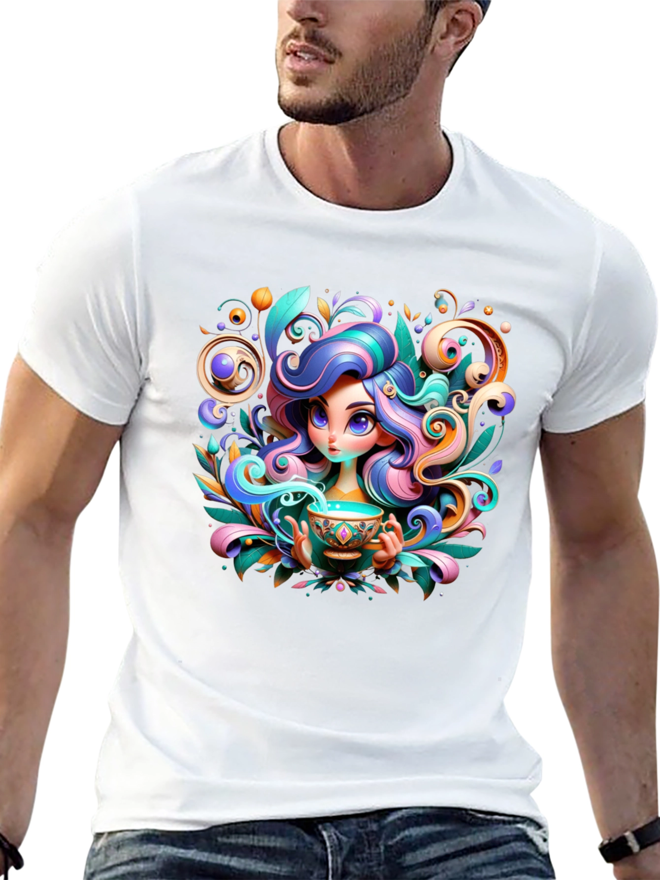Whimsical Girl Graphic Tee - Unique Design