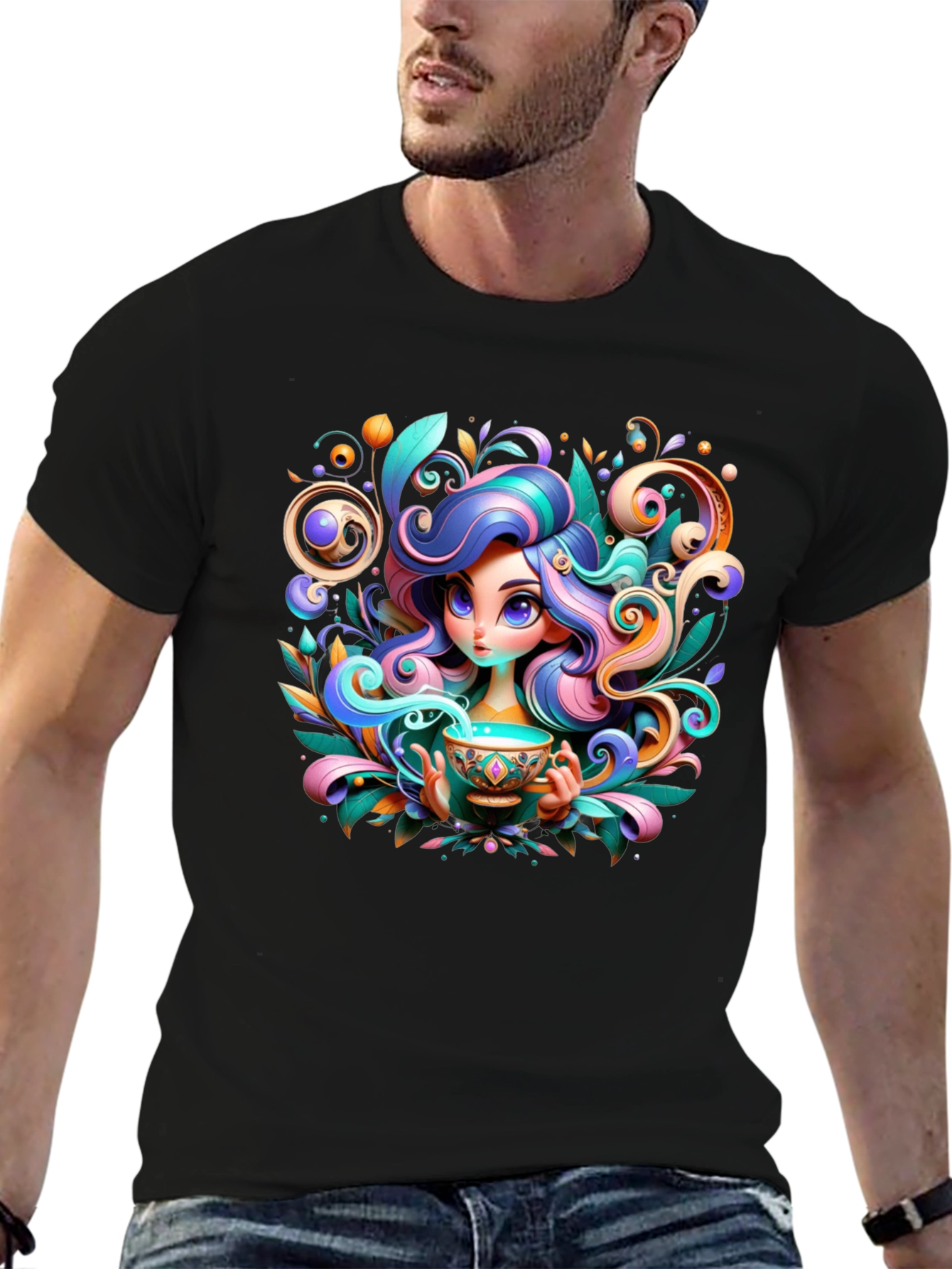 Whimsical Girl Graphic Tee - Unique Design