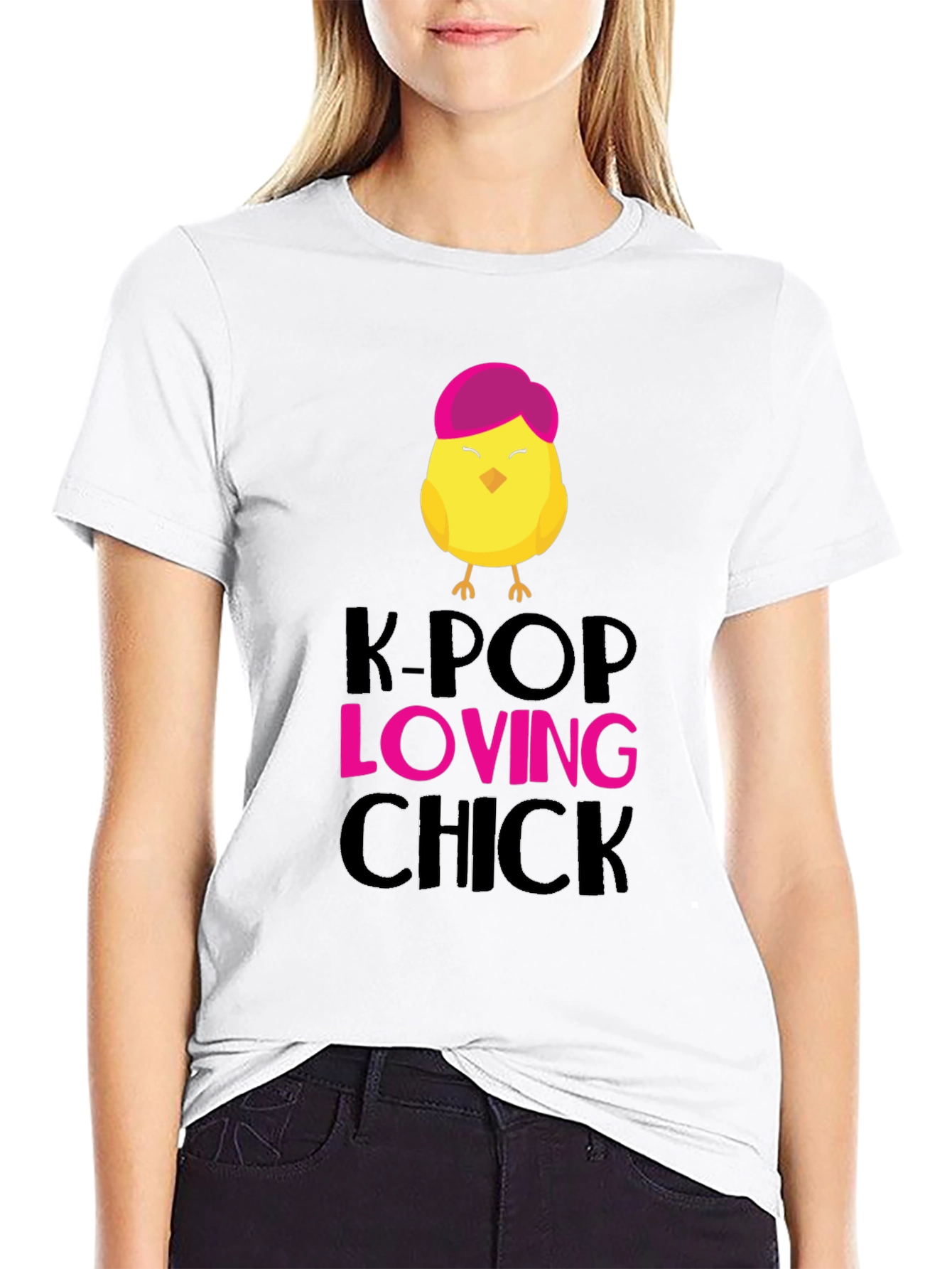 K-Pop Loving Chick Graphic T-Shirt