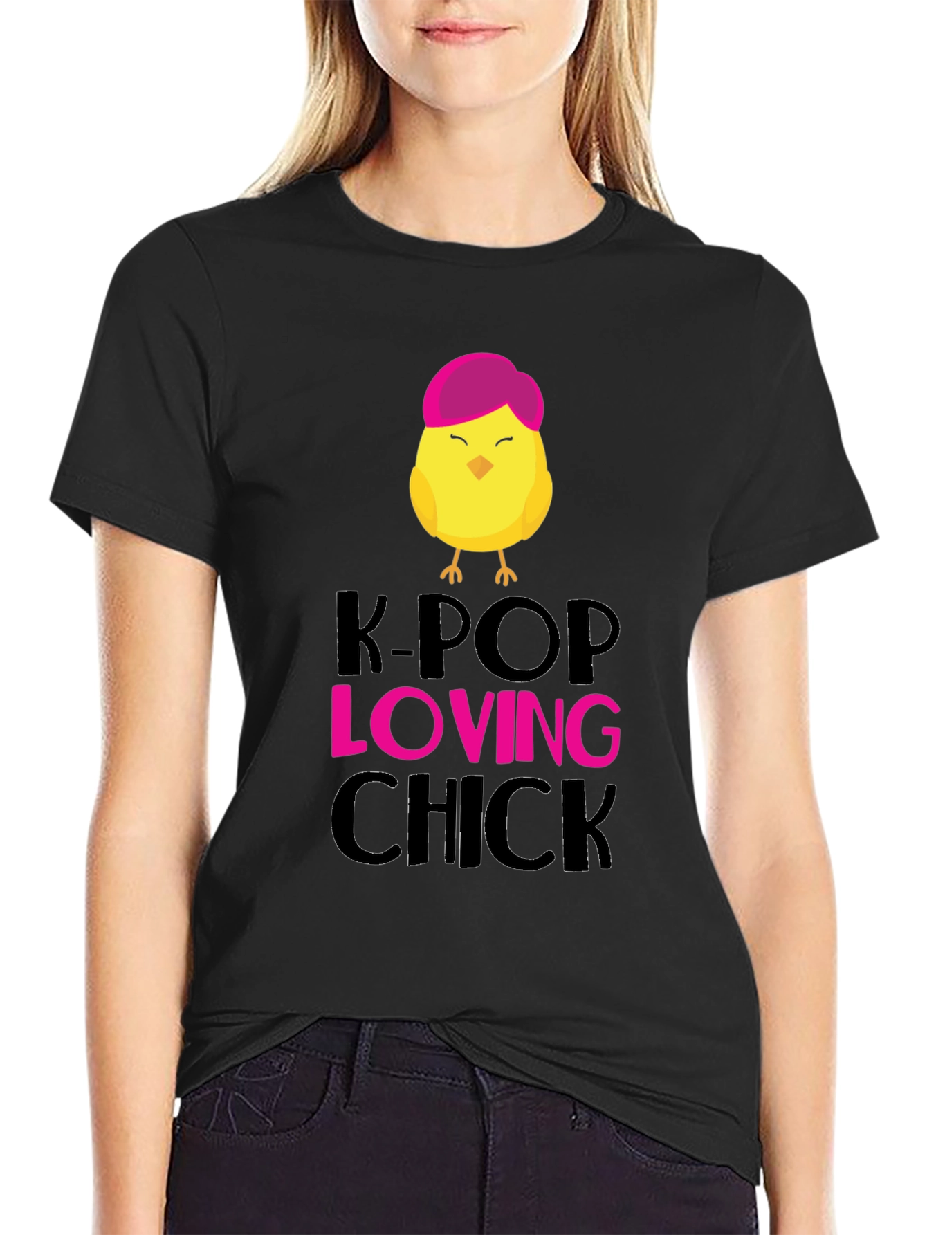 K-Pop Loving Chick Graphic T-Shirt
