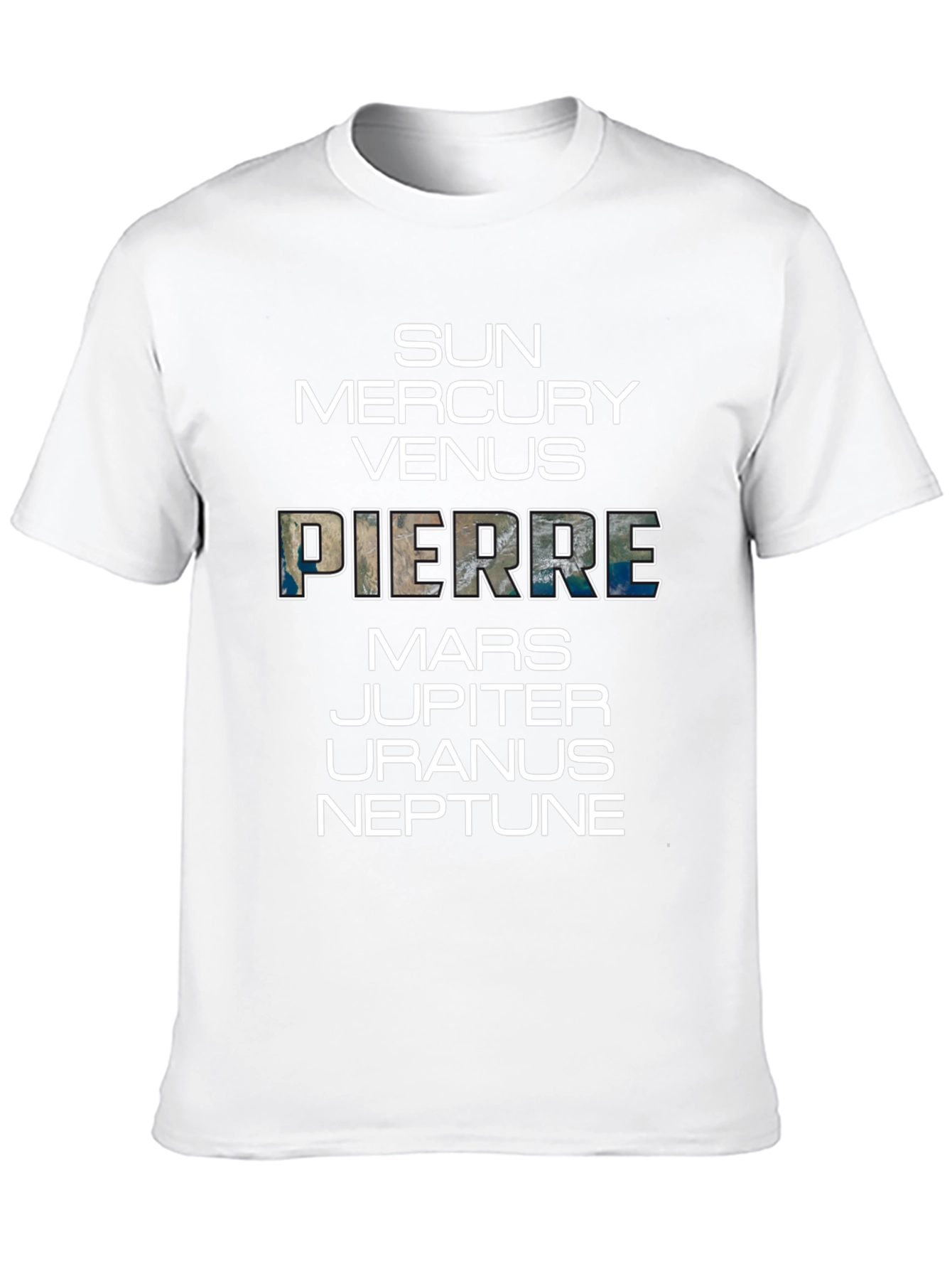 Planets T-Shirt: Sun to Neptune Pierre Earth