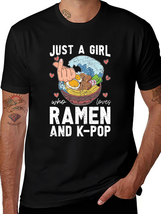 Just A Girl Who Loves Ramen & K-Pop T-Shirt