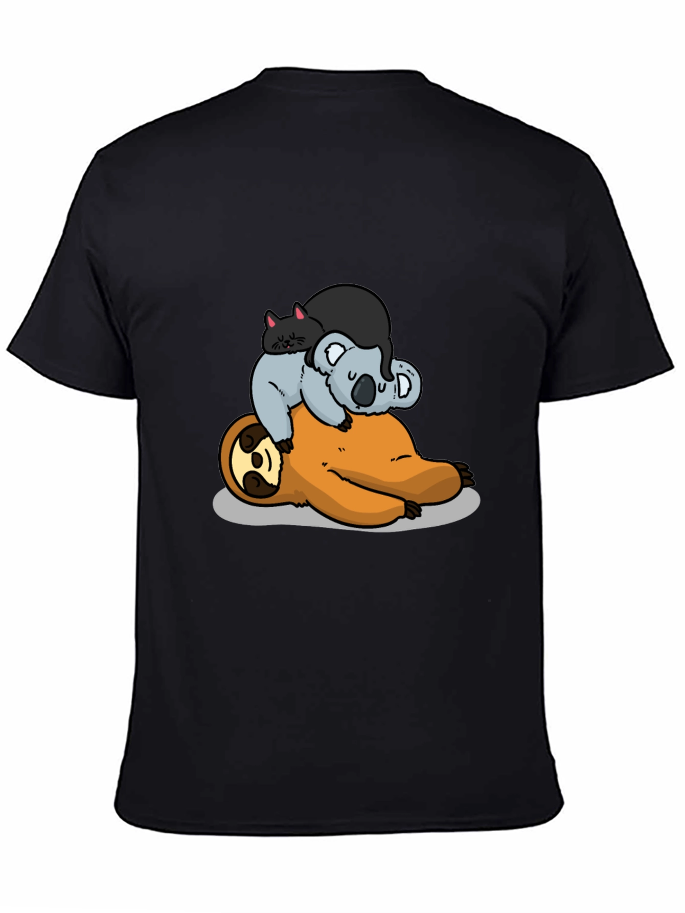 Sloth Koala and Cat Cartoon T-Shirt