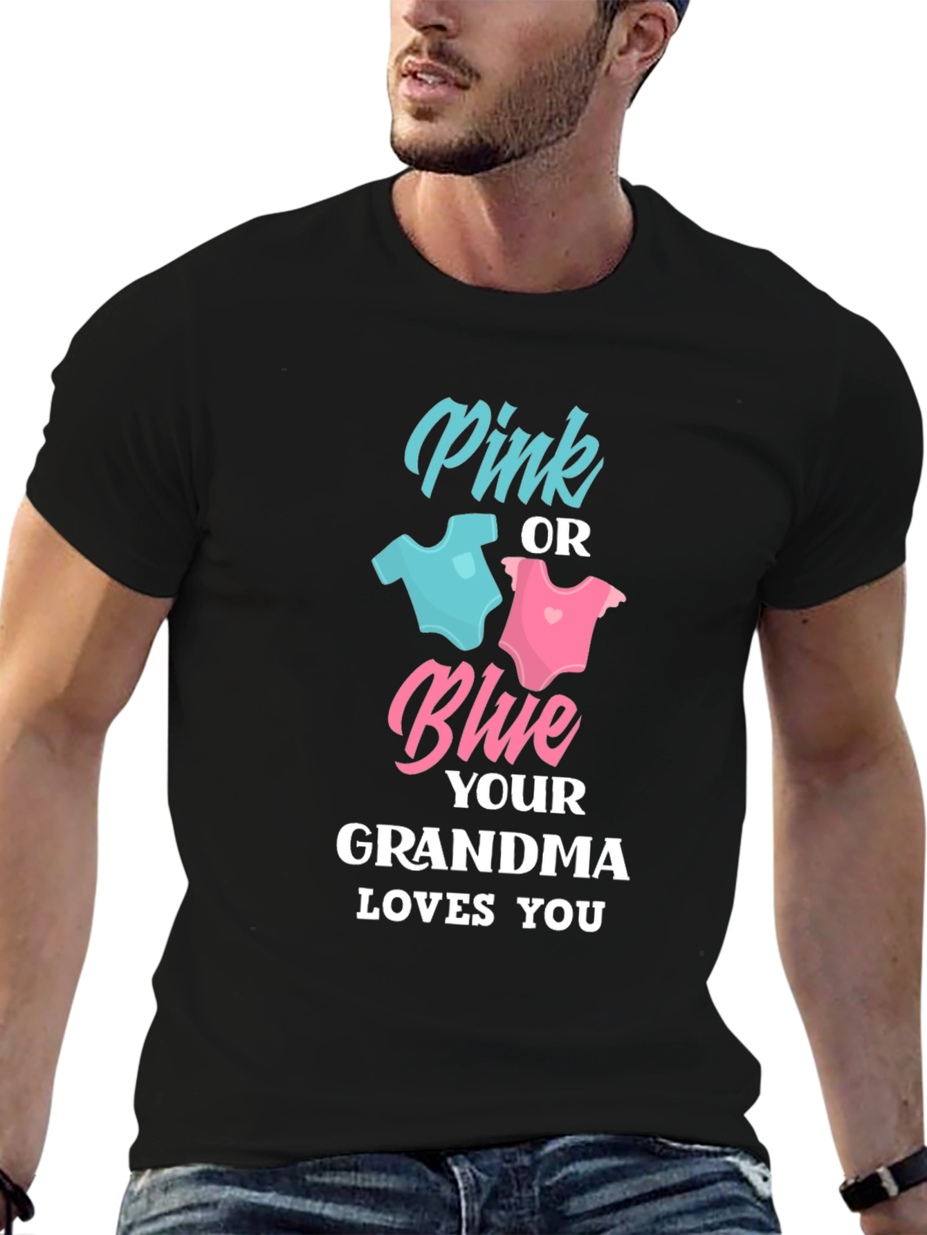 Pink or Blue Grandma Loves You T-Shirt