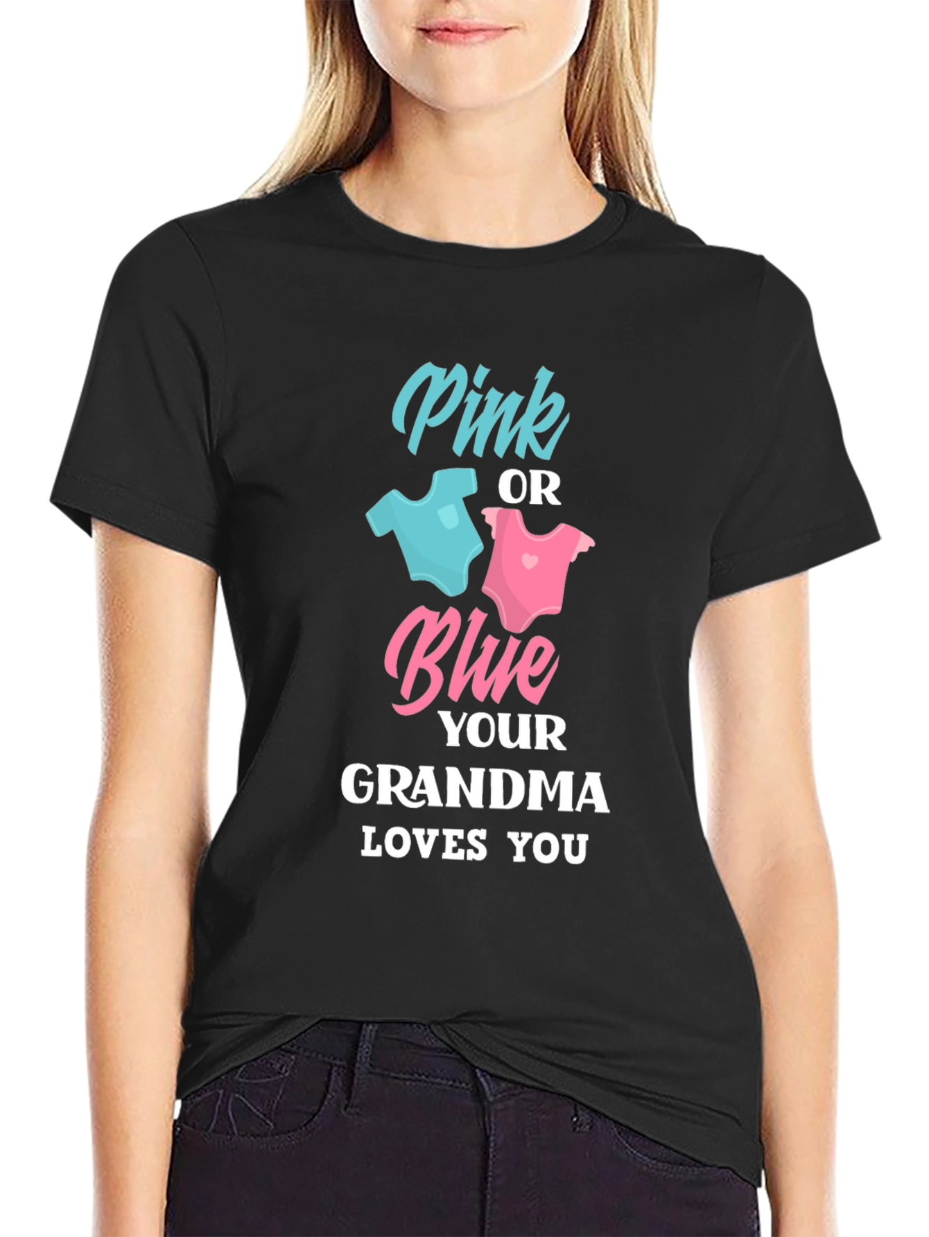 Pink or Blue Grandma Loves You T-Shirt
