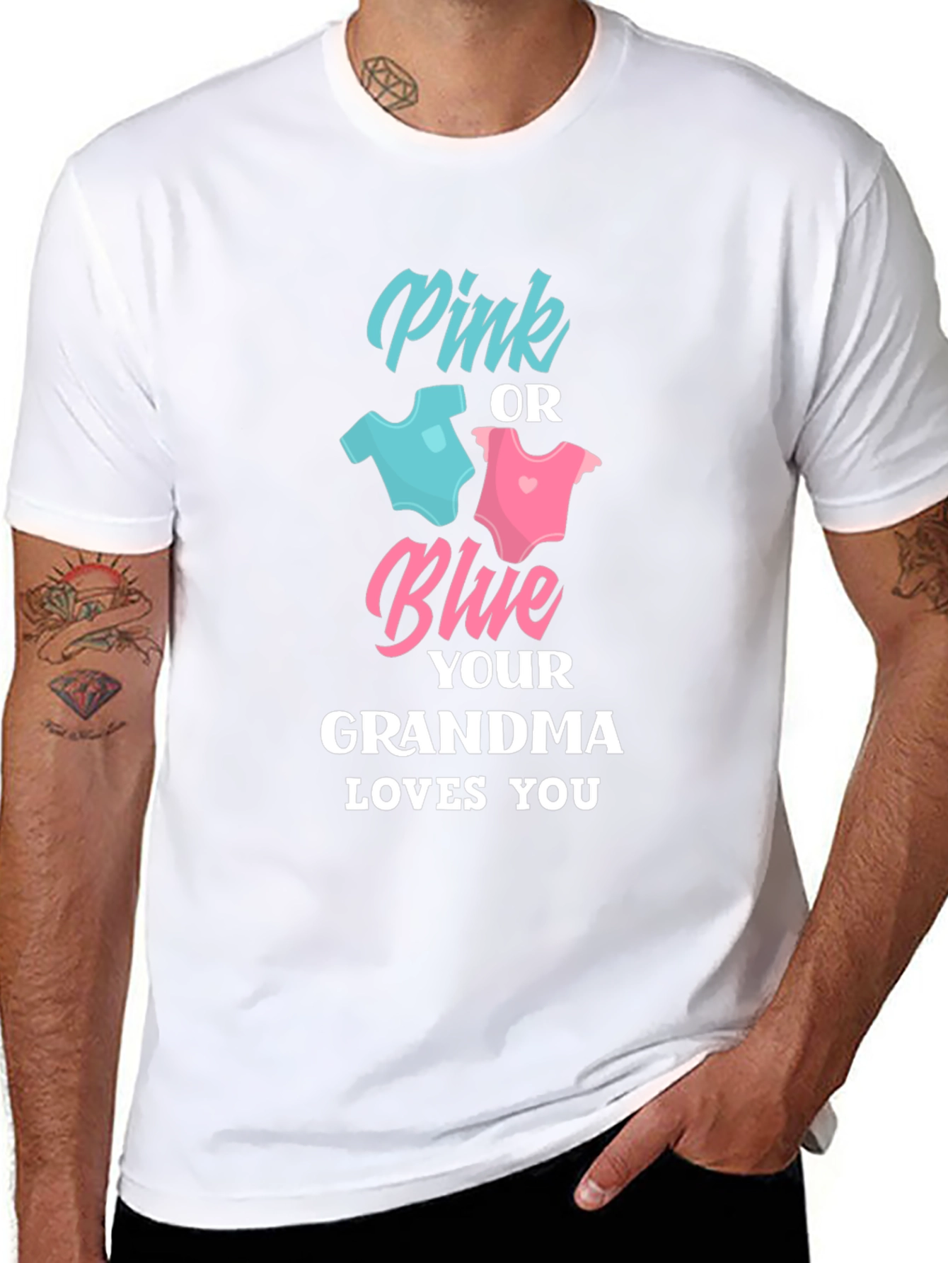 Pink or Blue Grandma Loves You T-Shirt