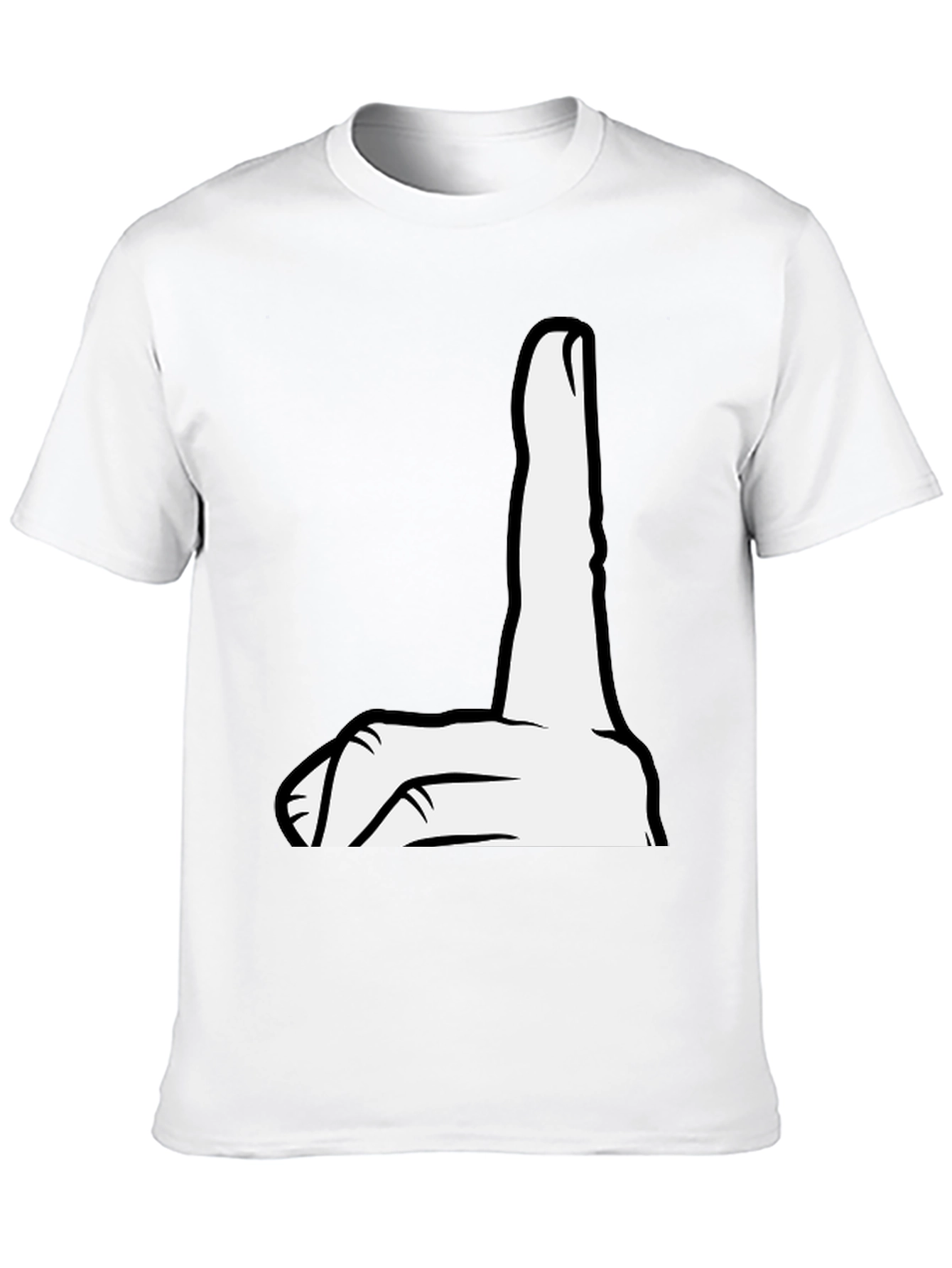 Funny Hand Gesture Graphic Tee - Black