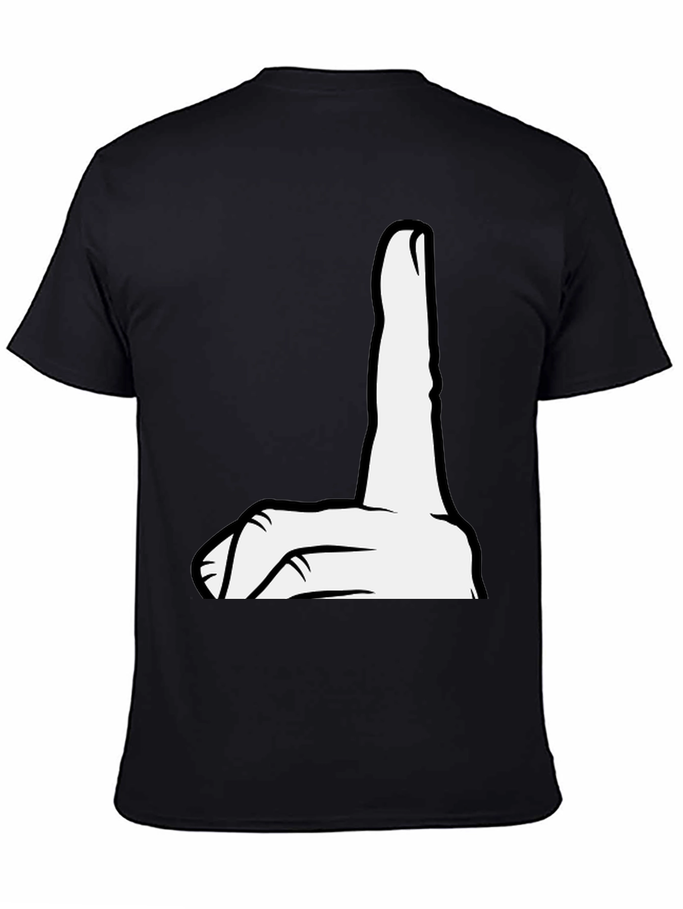 Funny Hand Gesture Graphic Tee - Black